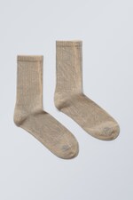 Acid Washed Grey - Washed Print Sport Socks - 0