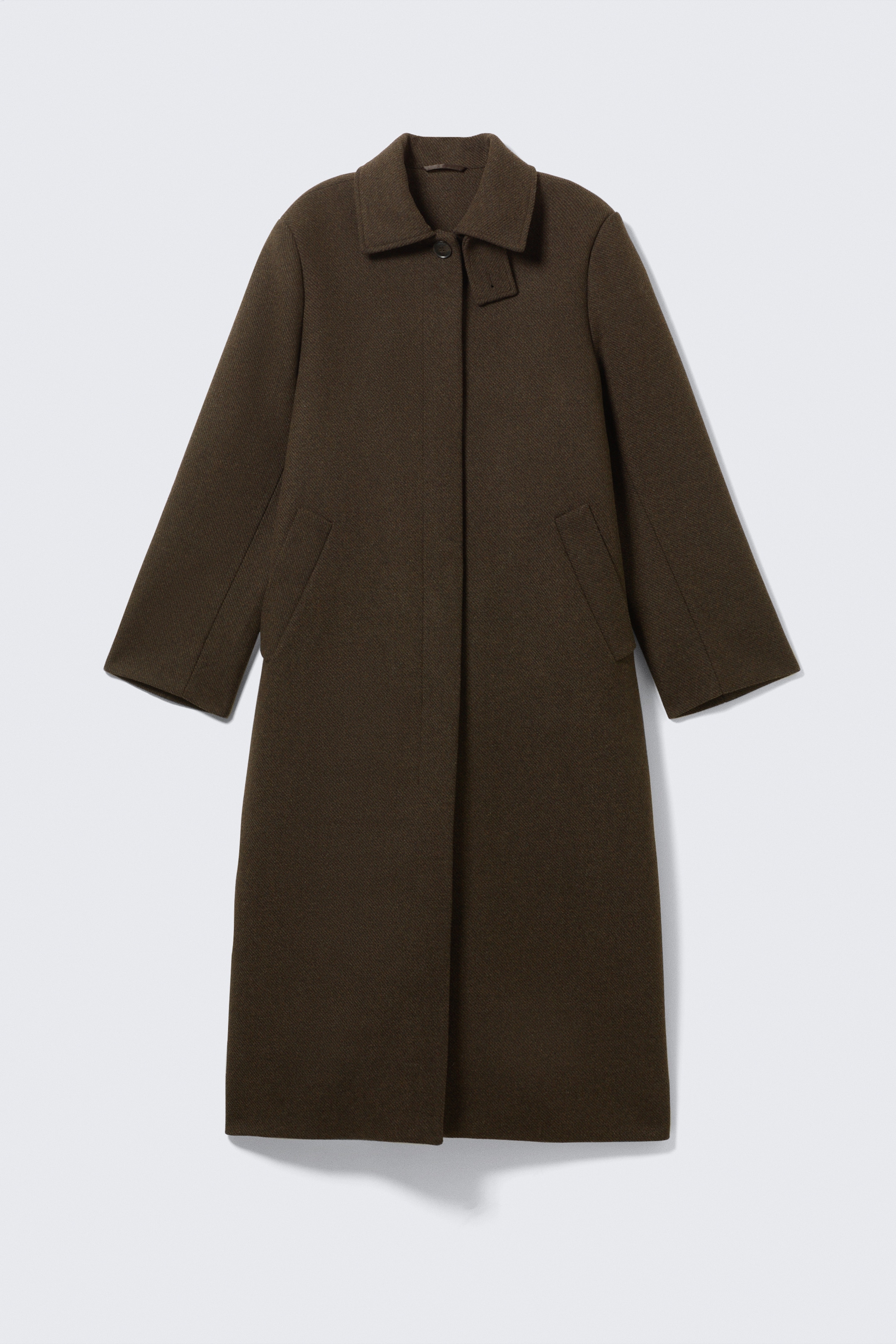 View larger image: Long Oversized Wool-Blend Coat - Dark Brown - Ladies | H&M GB 6