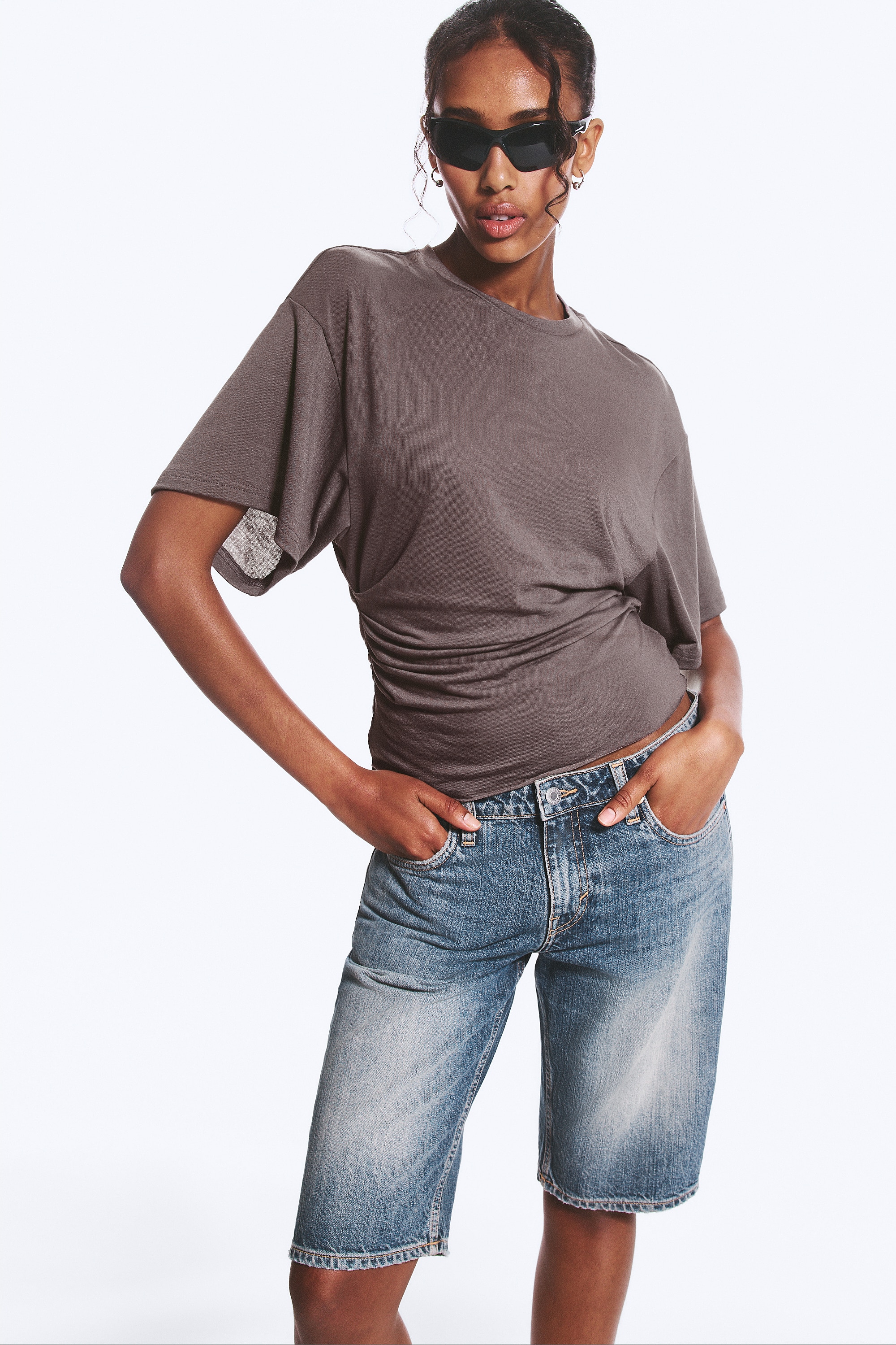 TRICOU MULAT DRAPAT - Prună Prăfuită/Alb/Gri Melange/Negru/Verde Khaki Prăfuit/Negru