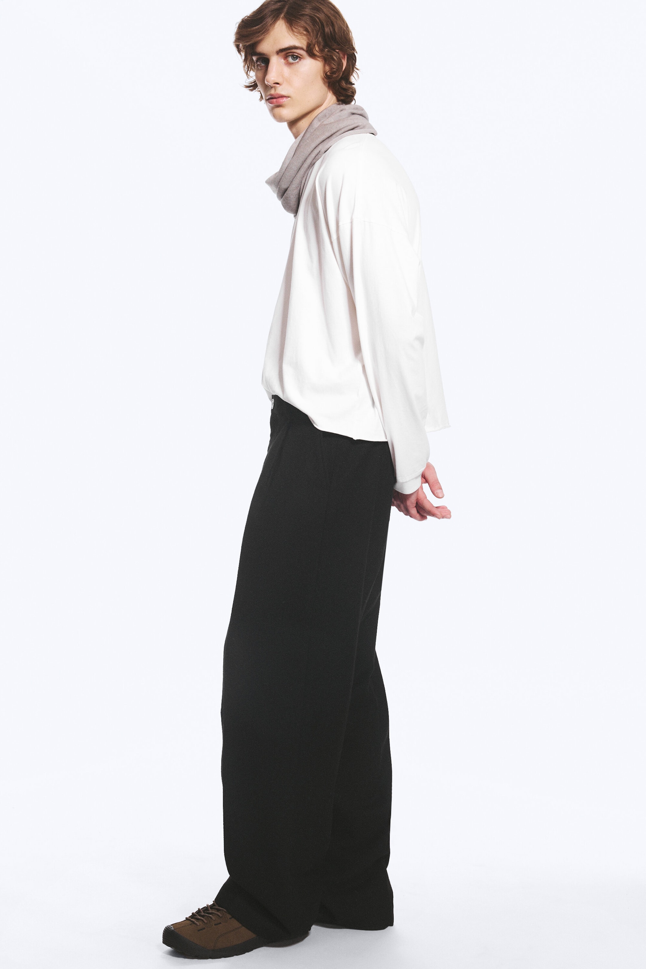 Black - Uno Loose Wool-Blend Suit Trousers - 2