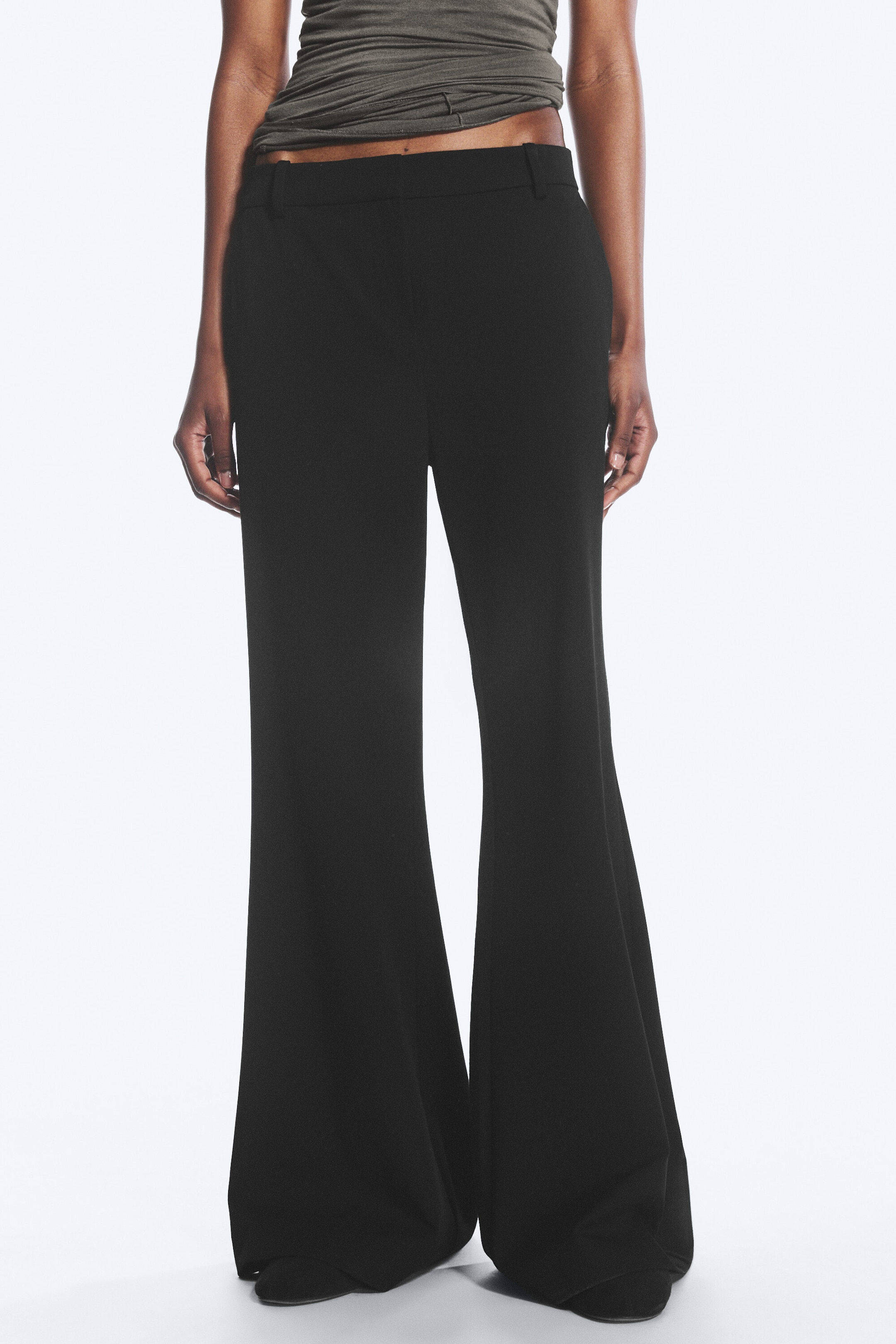 Black - Flared suit trousers - 2