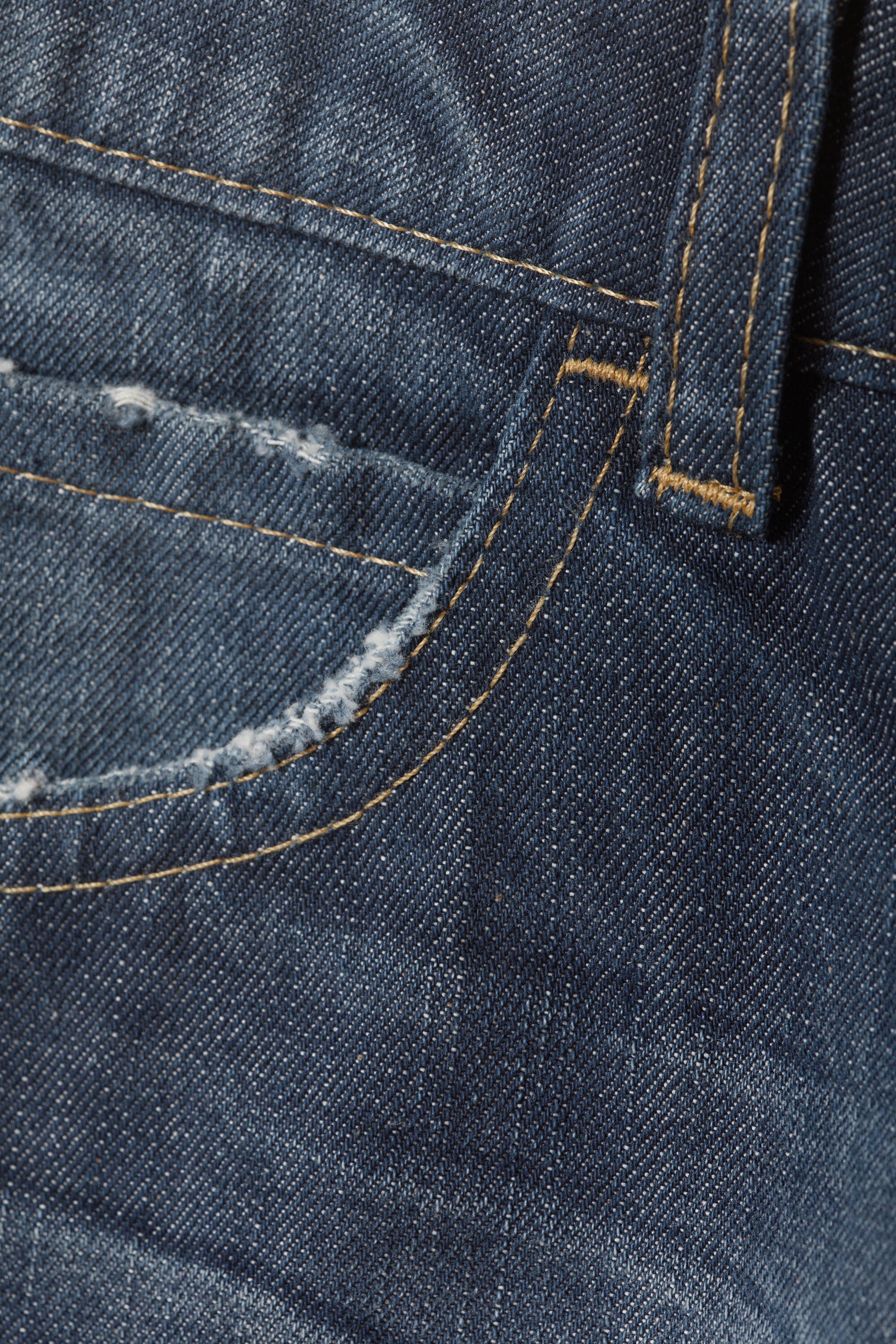 Star Blue - Mörkblå - Messy Low Rise Regular Straight Jeans - 8