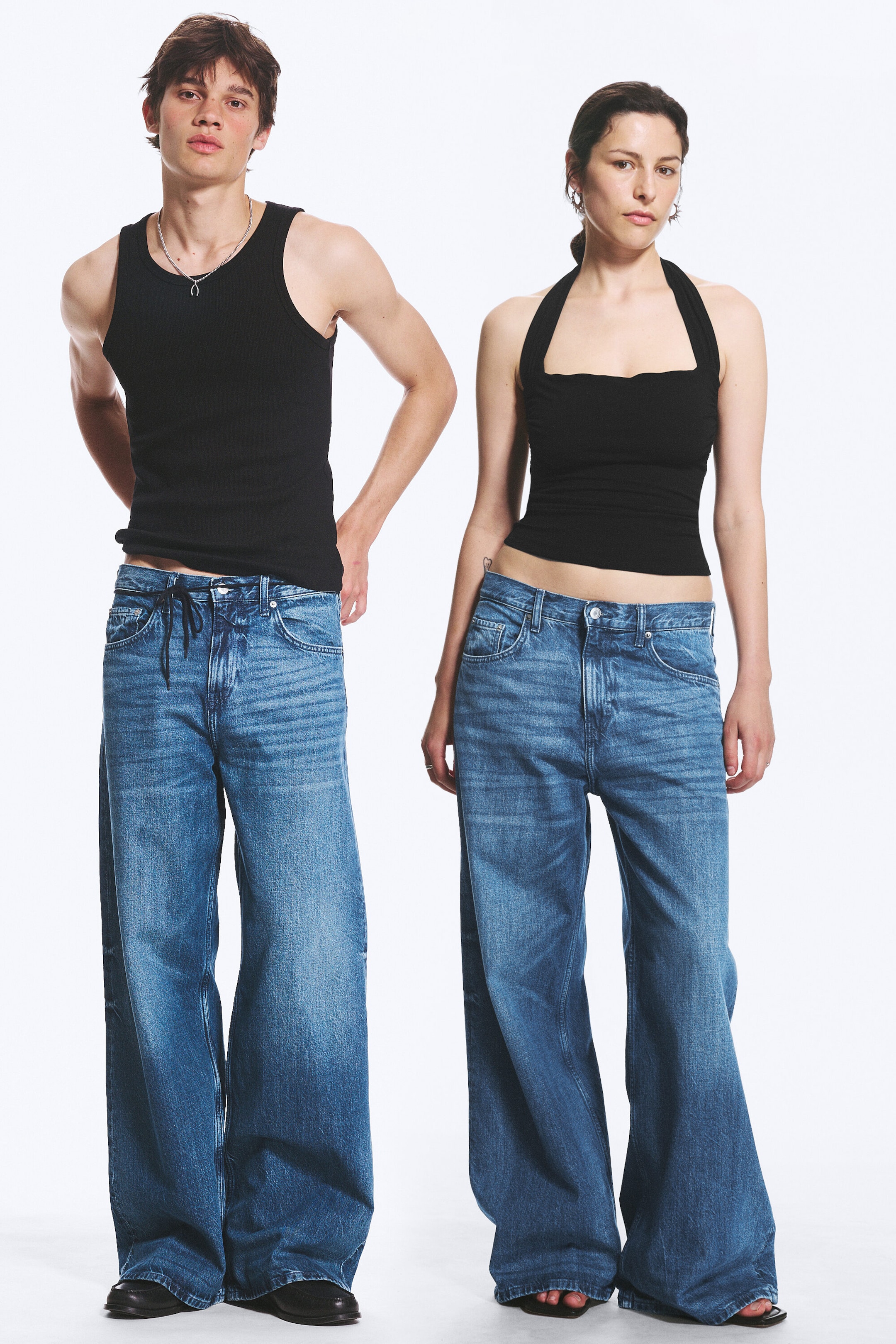 Sailor Blue - Mellanblå - Solar Loose Wide Unisex Jeans - 1