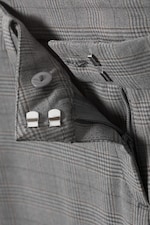 Karierter dunkler Maulwurf - Ausgestellte Anzughose mit niedrigem Bund - 2