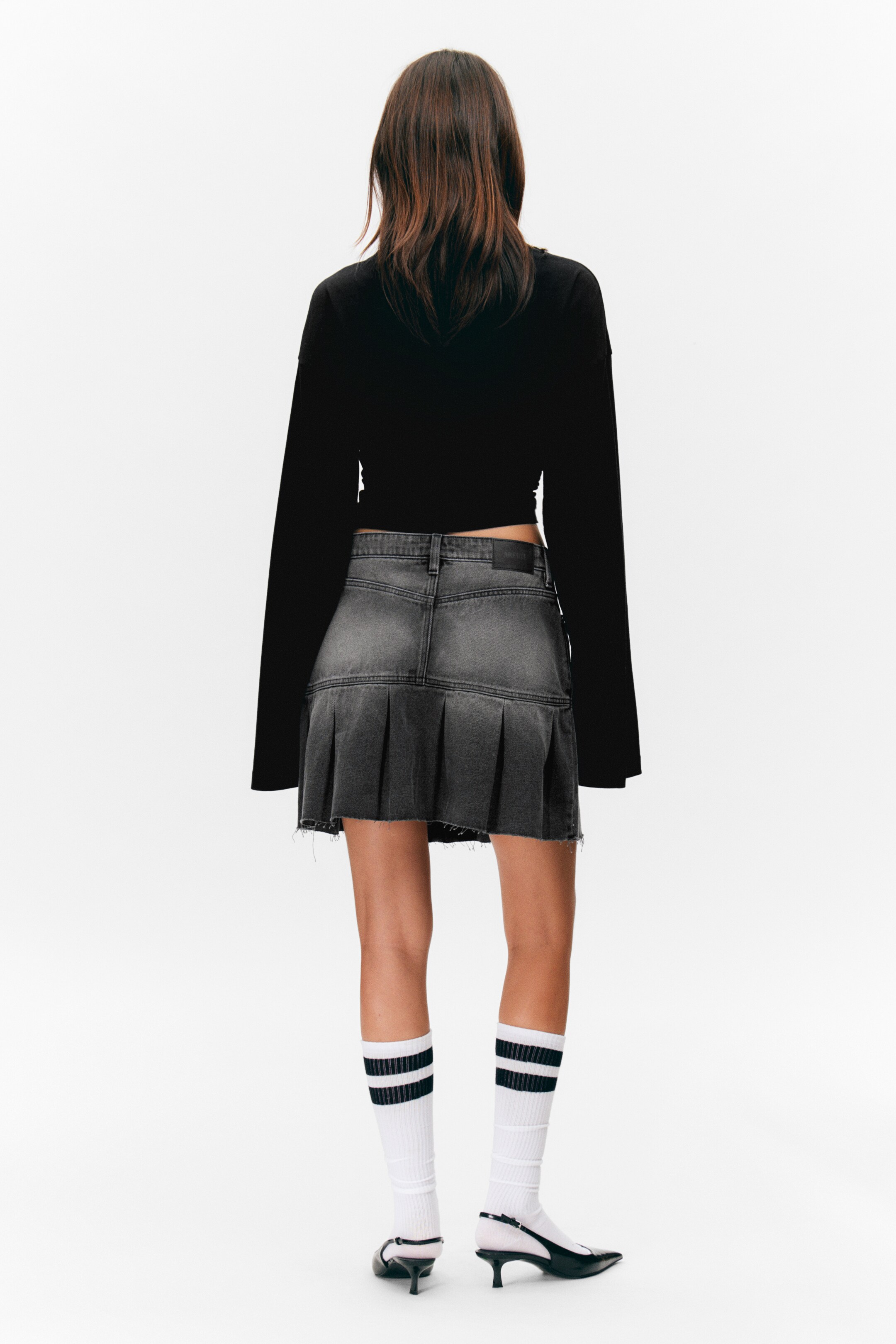 Visualizza immagine più grande: Gonna Liz in twill a vita bassa con pieghe - Haunted Black - Nero lavato - DONNA | H&M IT 3