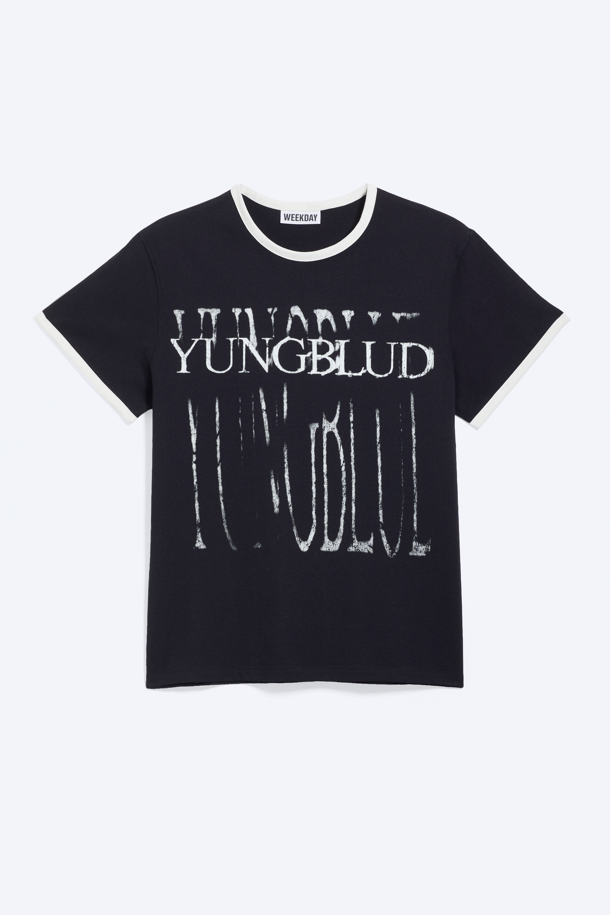 トップス yxngbratz G.I.D Cross Ringer Tee yungblud printed ringer tee - Off-black | Weekday WW