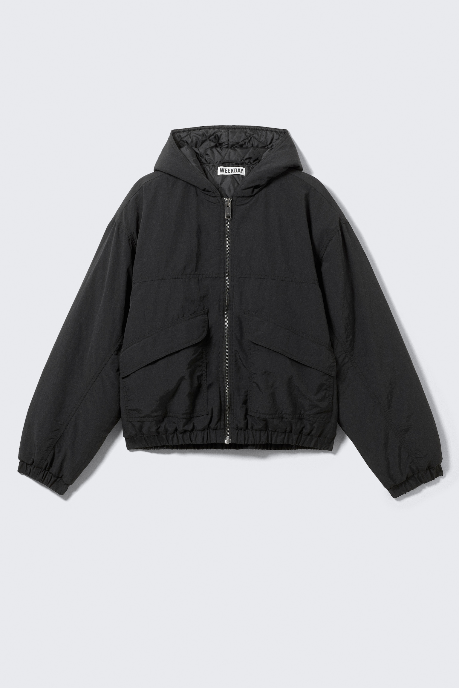 Relaxed Nylon Bomber Jacker - Black/Dusty Brown - 2