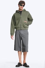 Helles, staubiges Khakigrün - Scuba-Kapuzenpullover mit Reißverschluss Simon - 1