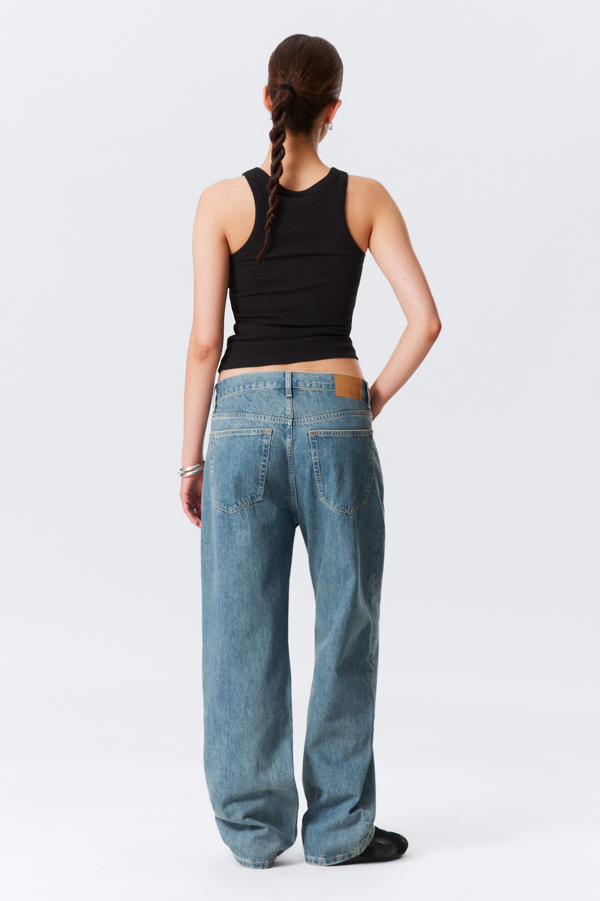 2000 Blue - Mellanblå - Galaxy Loose Straight Leg Jeans - 8
