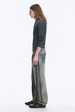 Laser Blue - Bleu moyen - Jean unisexe ample taille mi-haute jambes Barrel Nebula - 2