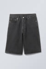 Tuned Black - Astro Denim Loose Baggy Shorts - 8