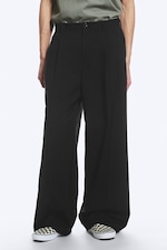 Black - Nate Baggy Fit Pleated Suit Trousers - 1