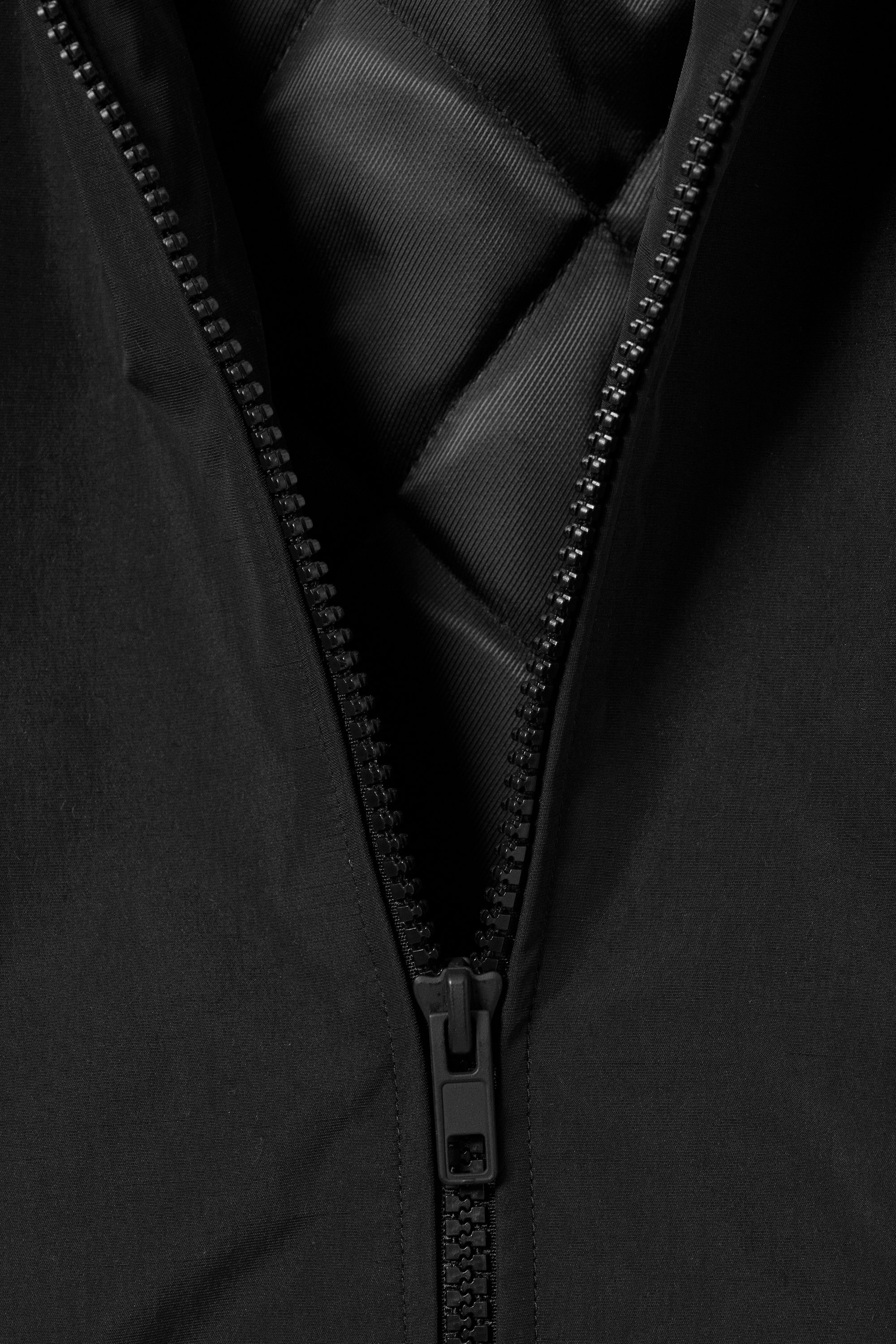 Black - Colour Block - Sporty Padded Colour-block Jacket - 2