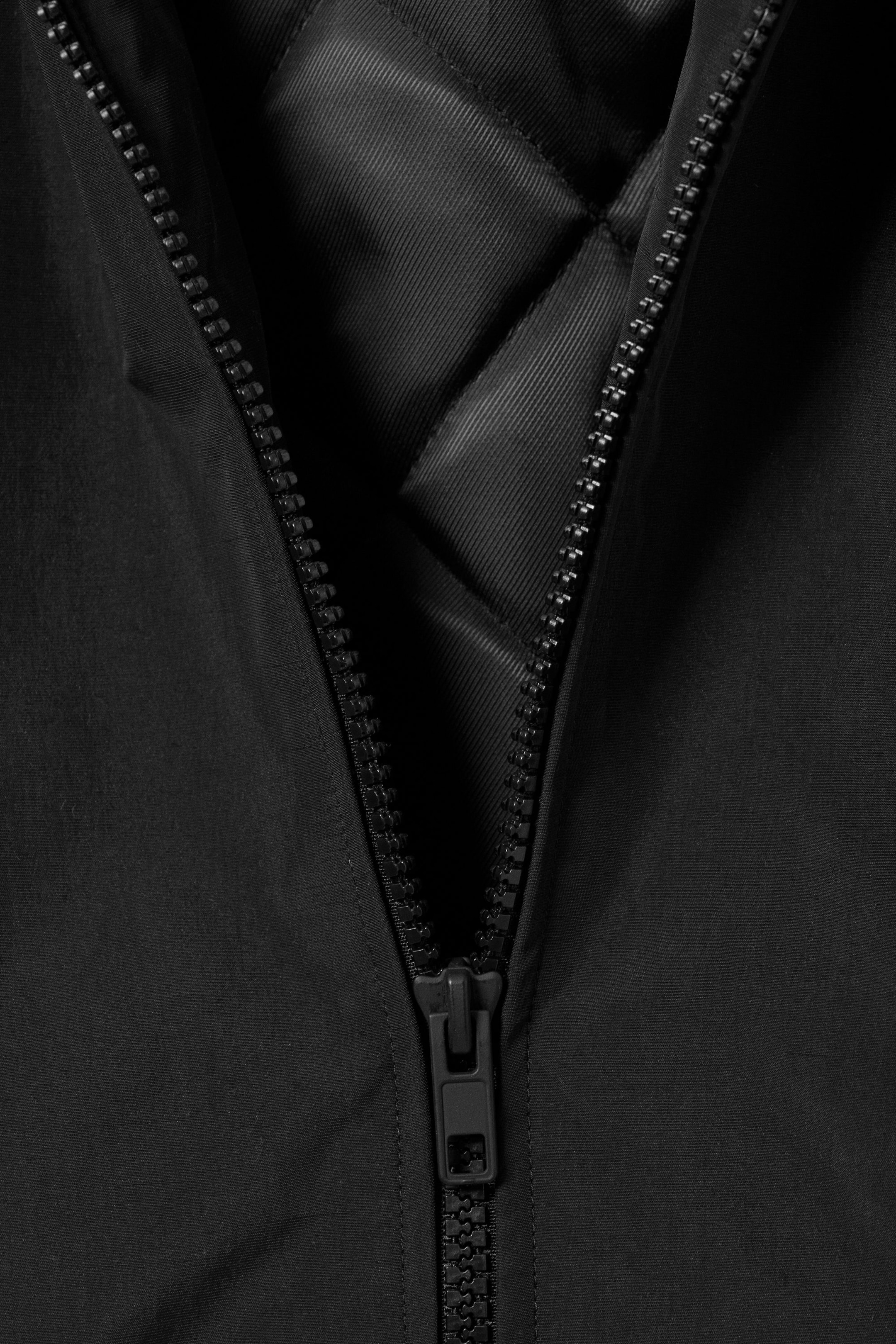 Black - Colour Block - Sporty Padded Colour-block Jacket - 2