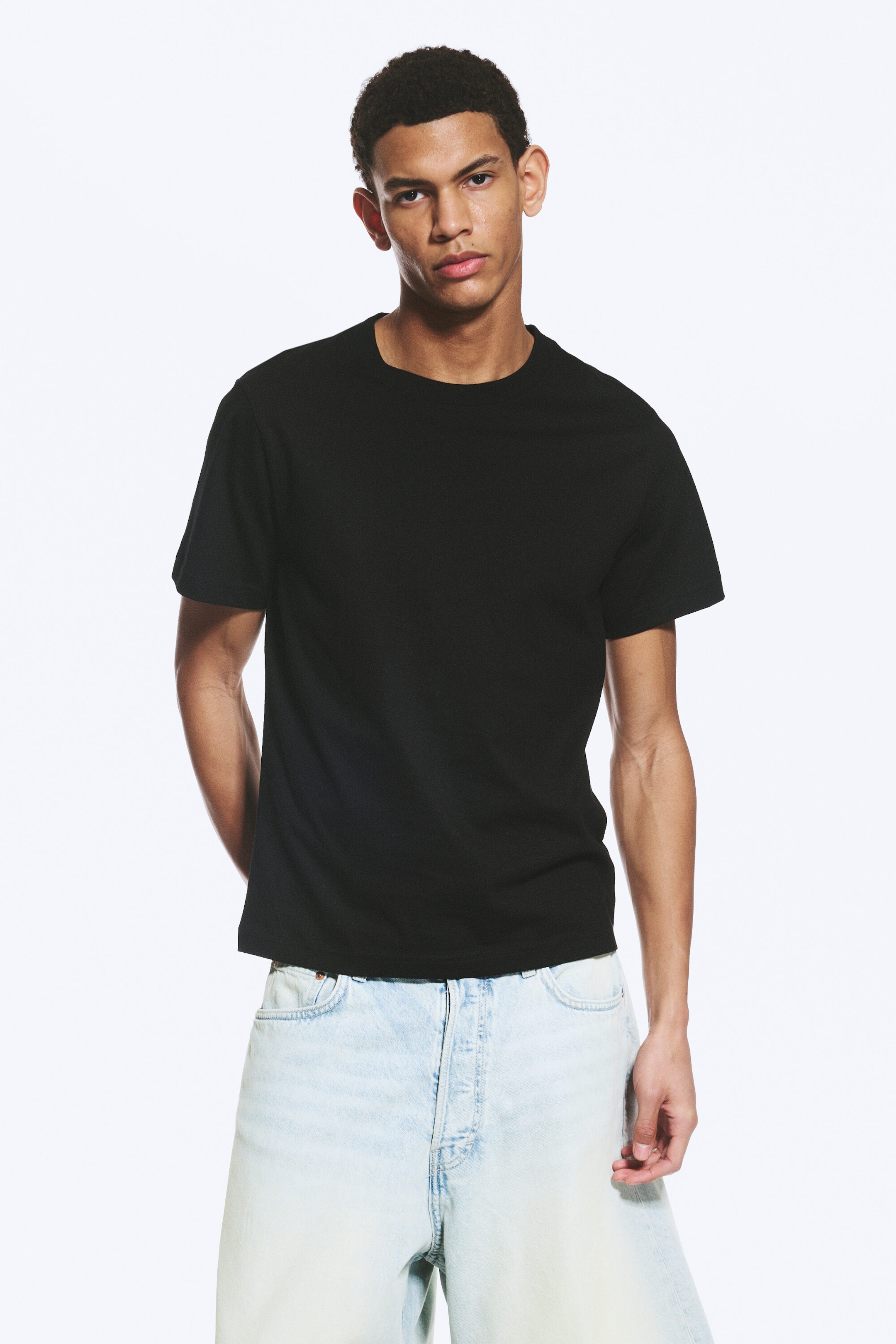 Svart - 3-pack klassisk boxig t-shirt - 2