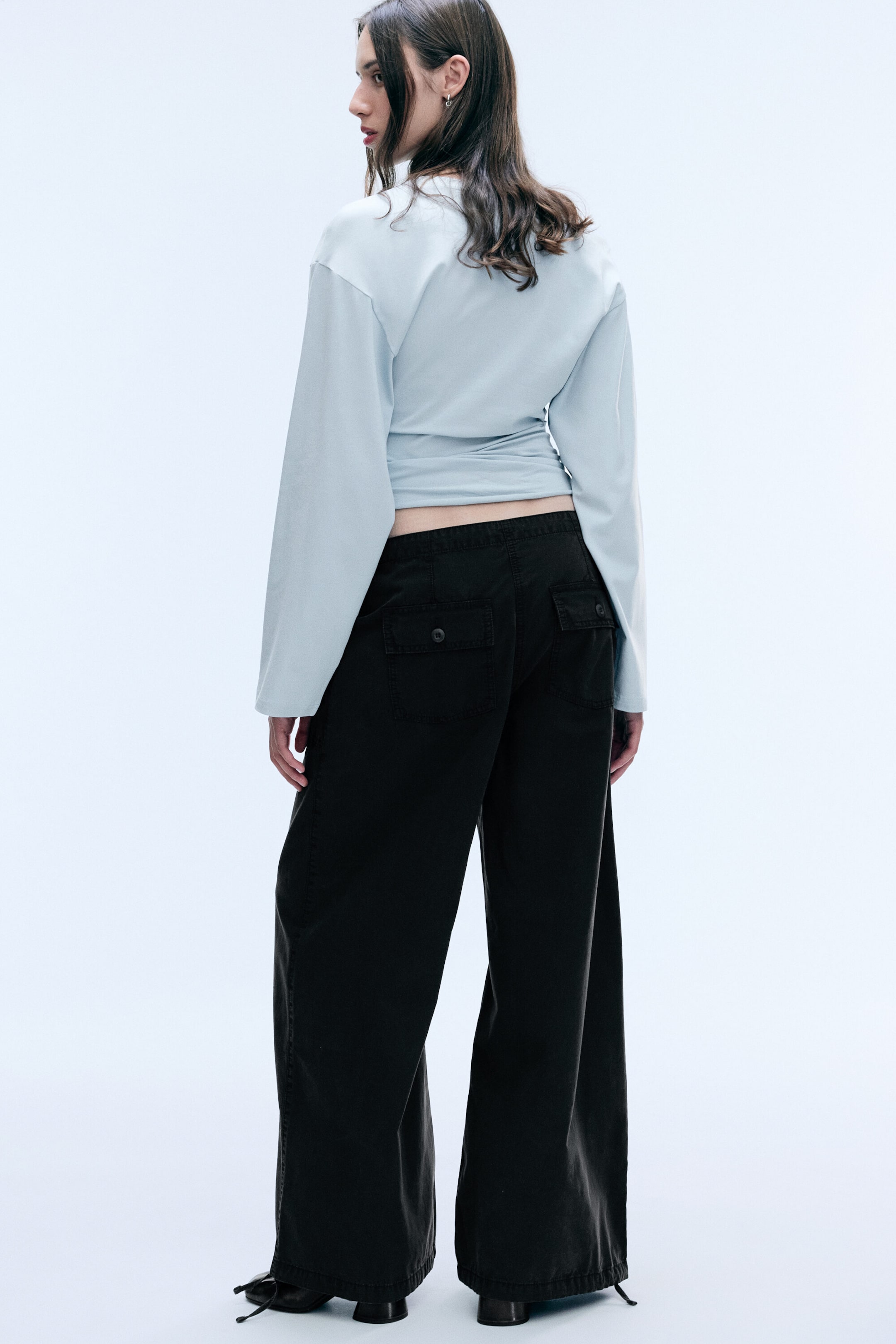 Dark Grey - Drawstring balloon trousers - 3
