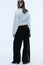 Dark Grey - Drawstring balloon trousers - 3