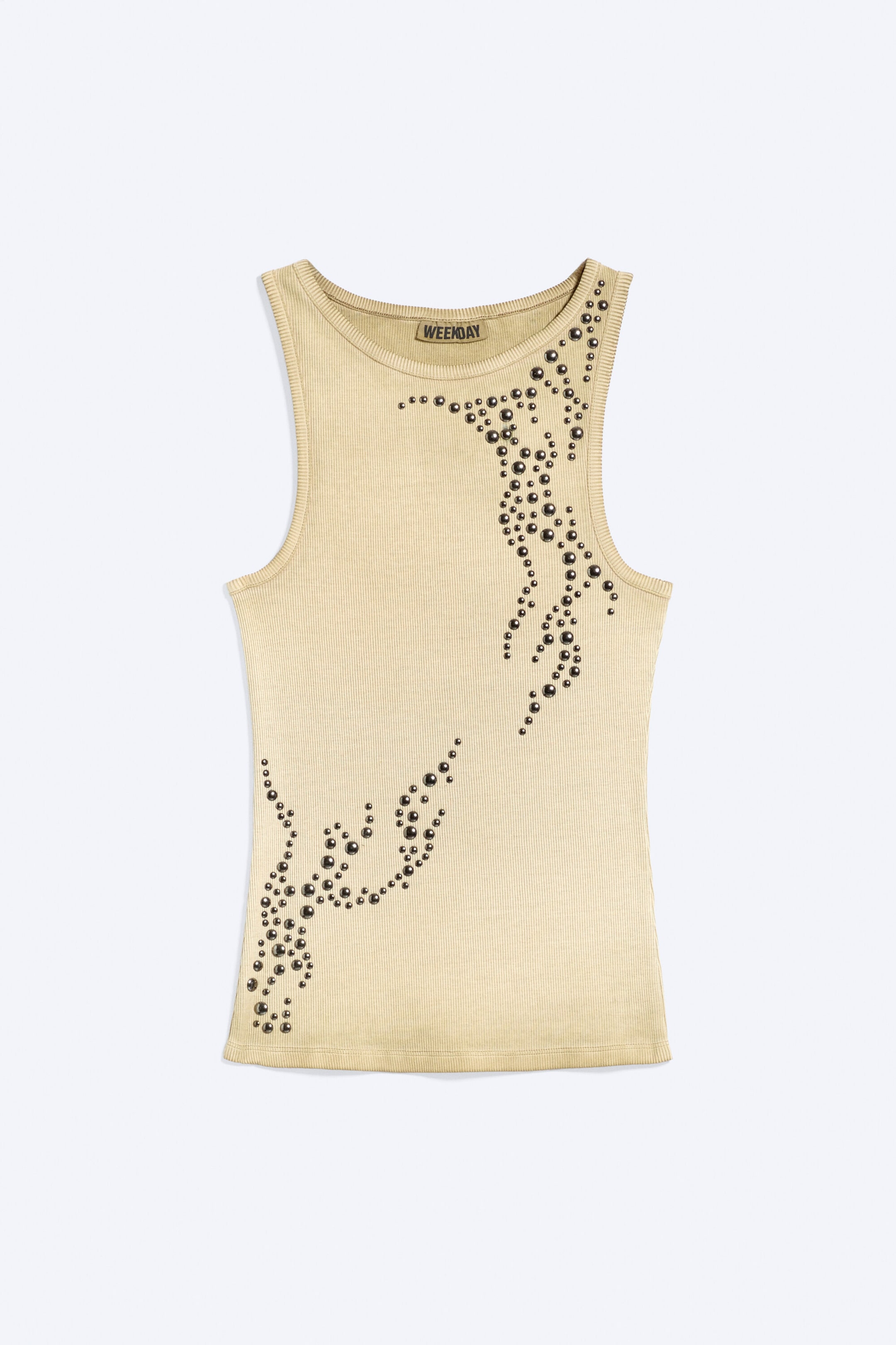 Washed Dusty Beige - Studded tank top - 0