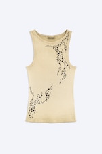 Washed Dusty Beige - Studded tank top - 0