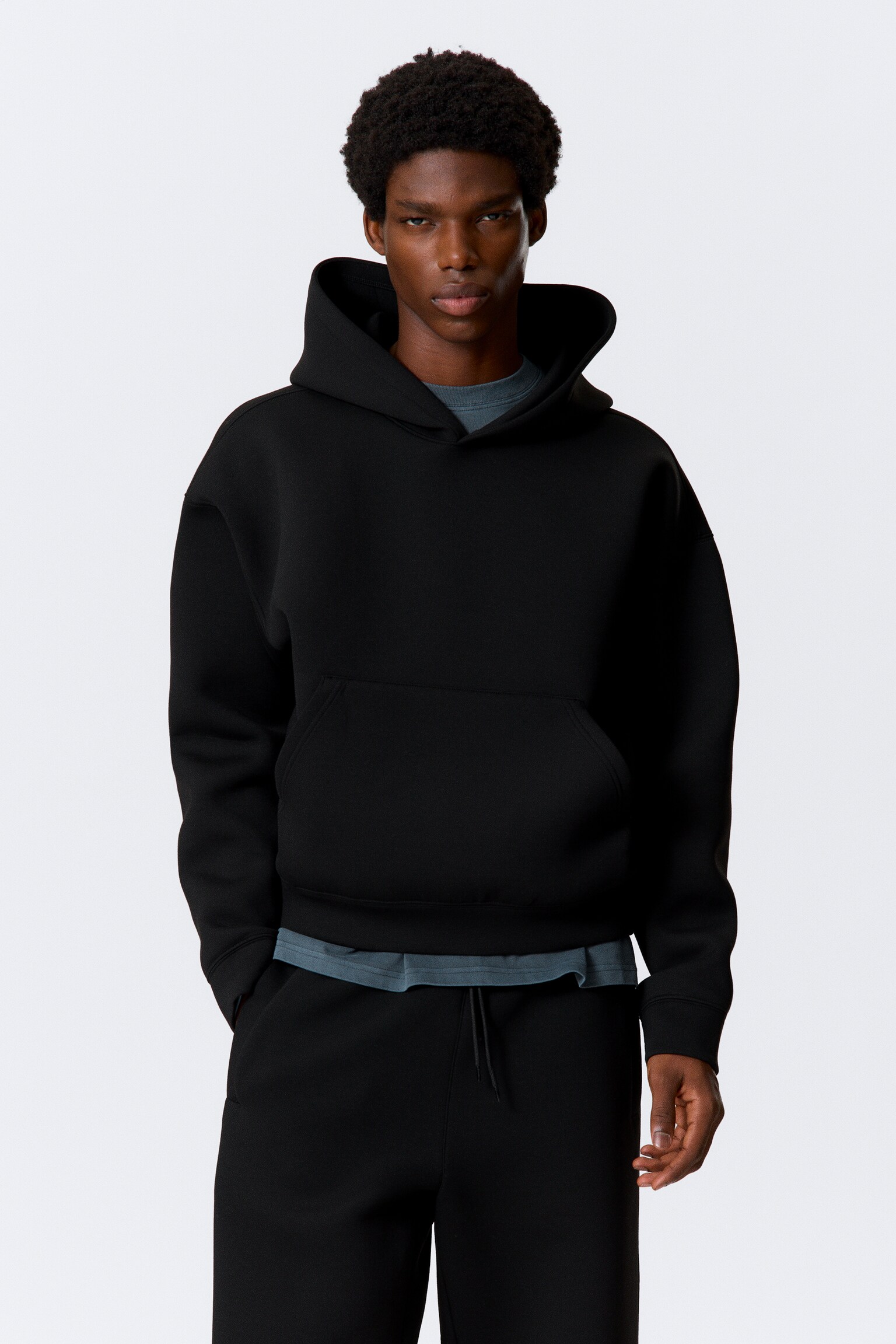 Simon Scuba Hoodie - Black/Grey Melange/Burgundy/Dark Khaki Green