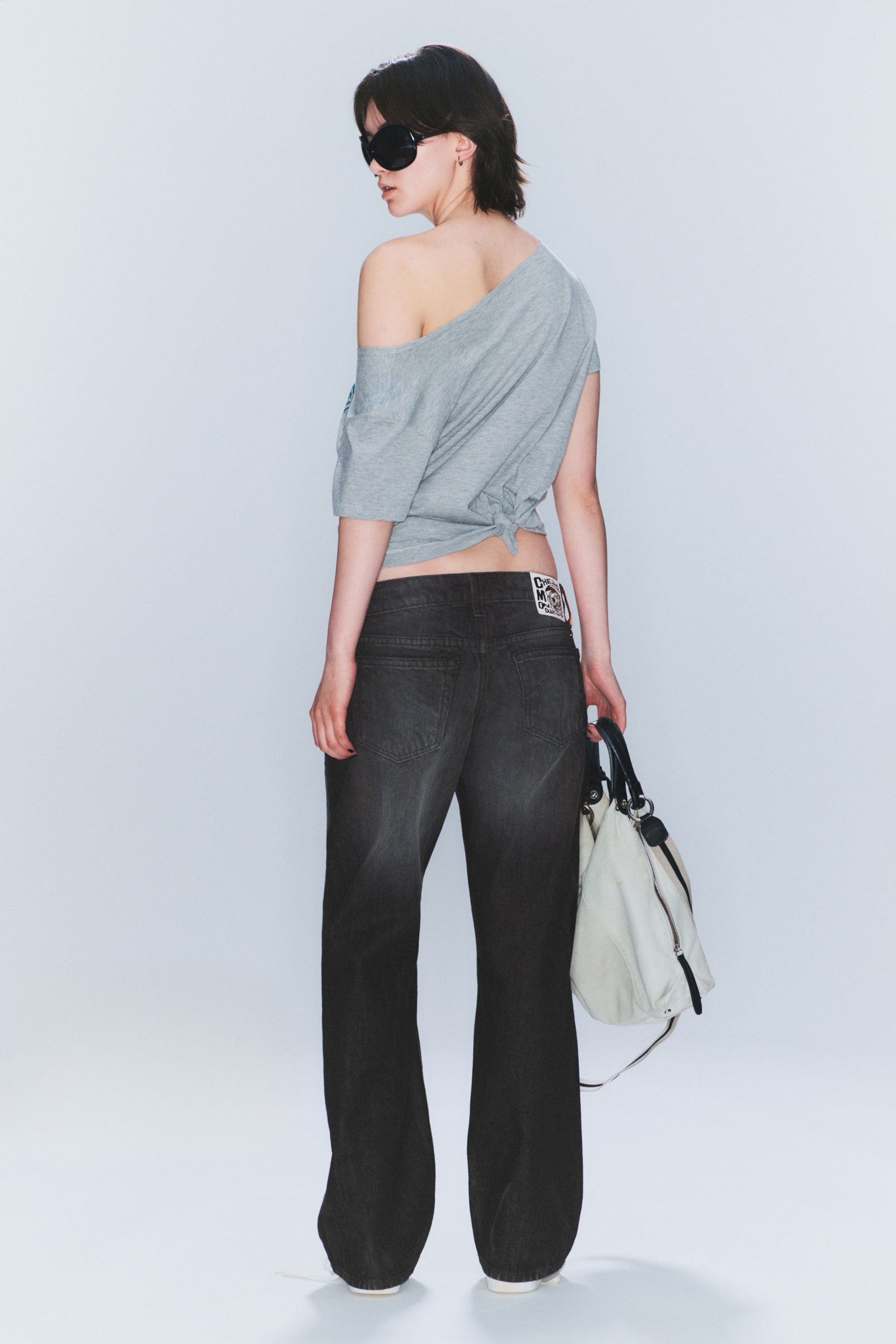 Undone Black - Svart - Messy Low Rise Regular Straight Jeans - 2