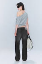 Undone Black - Svart - Messy Low Rise Regular Straight Jeans - 2