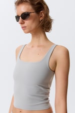 Light Dusty Grey - Cropped Sports Top - 2