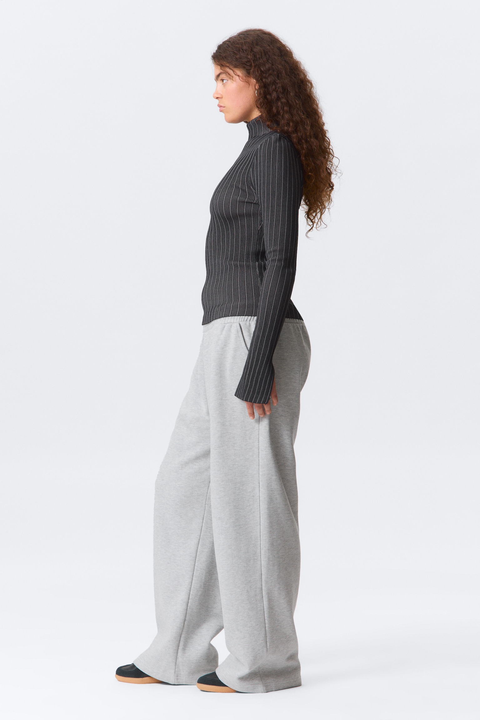 Loose Long Heavyweight Sweatpants - Grey Melange/Dark Green/Grey/Black/Dark Brown/Navy Blue - 5