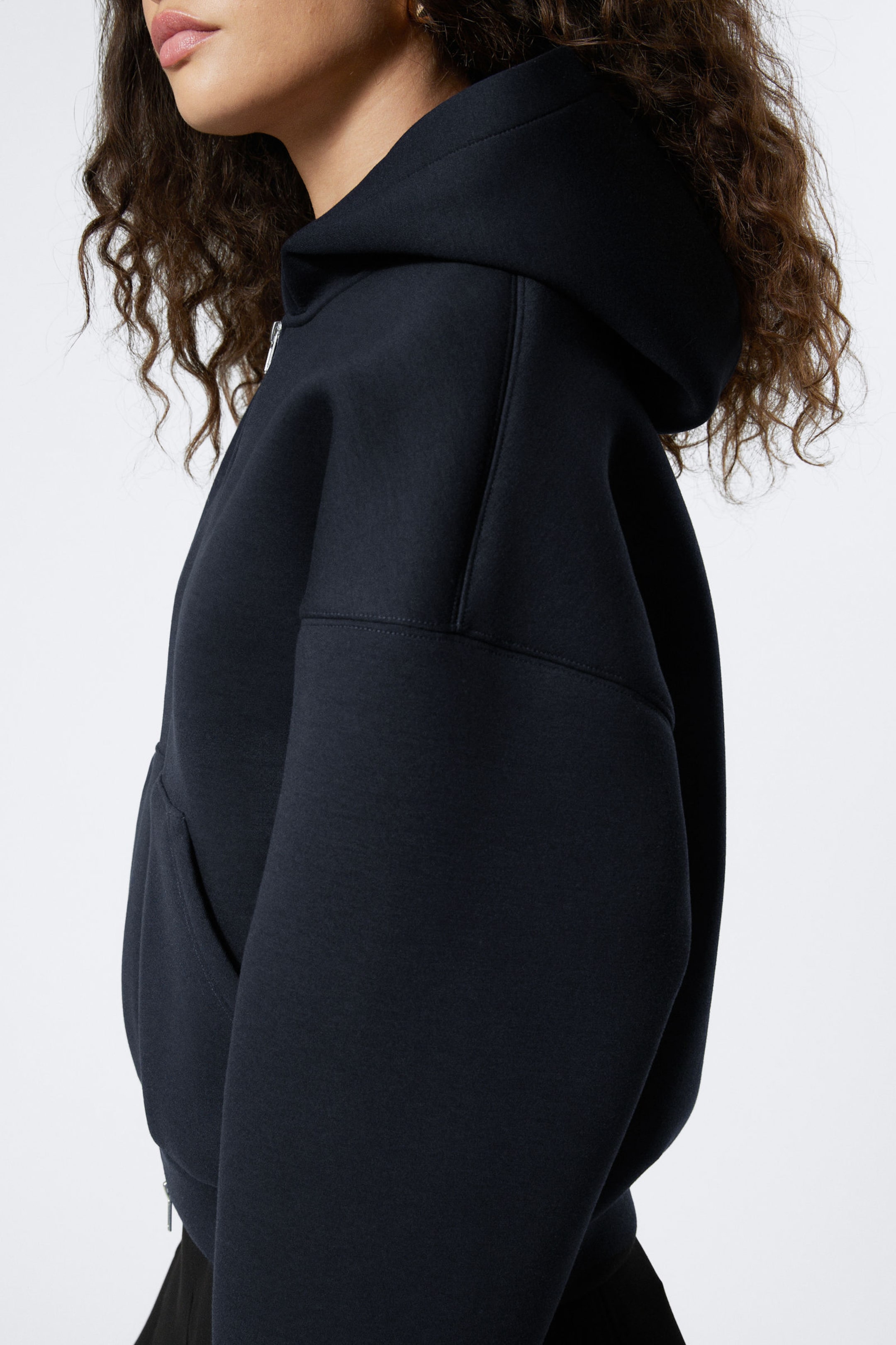 Really Dark Blue - Oversized Scuba Zip-Hoodie - 2