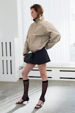 Beige poudré - Veste nylon oversize - 2