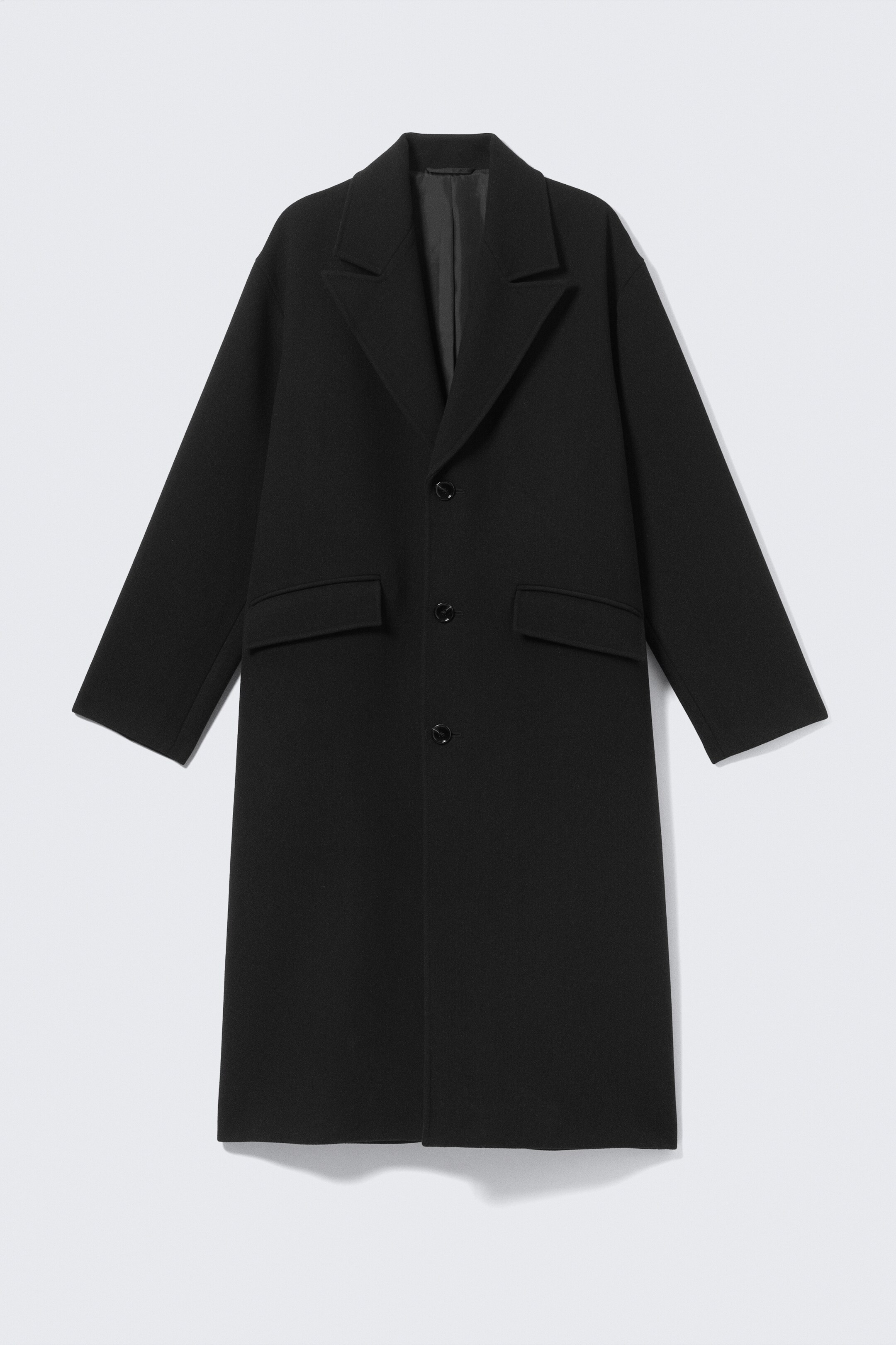 Nagyobb kép megtekintése: Oversized egysoros gyapjúkeverék kabát - Fekete - FÉRFI | H&M HU 5