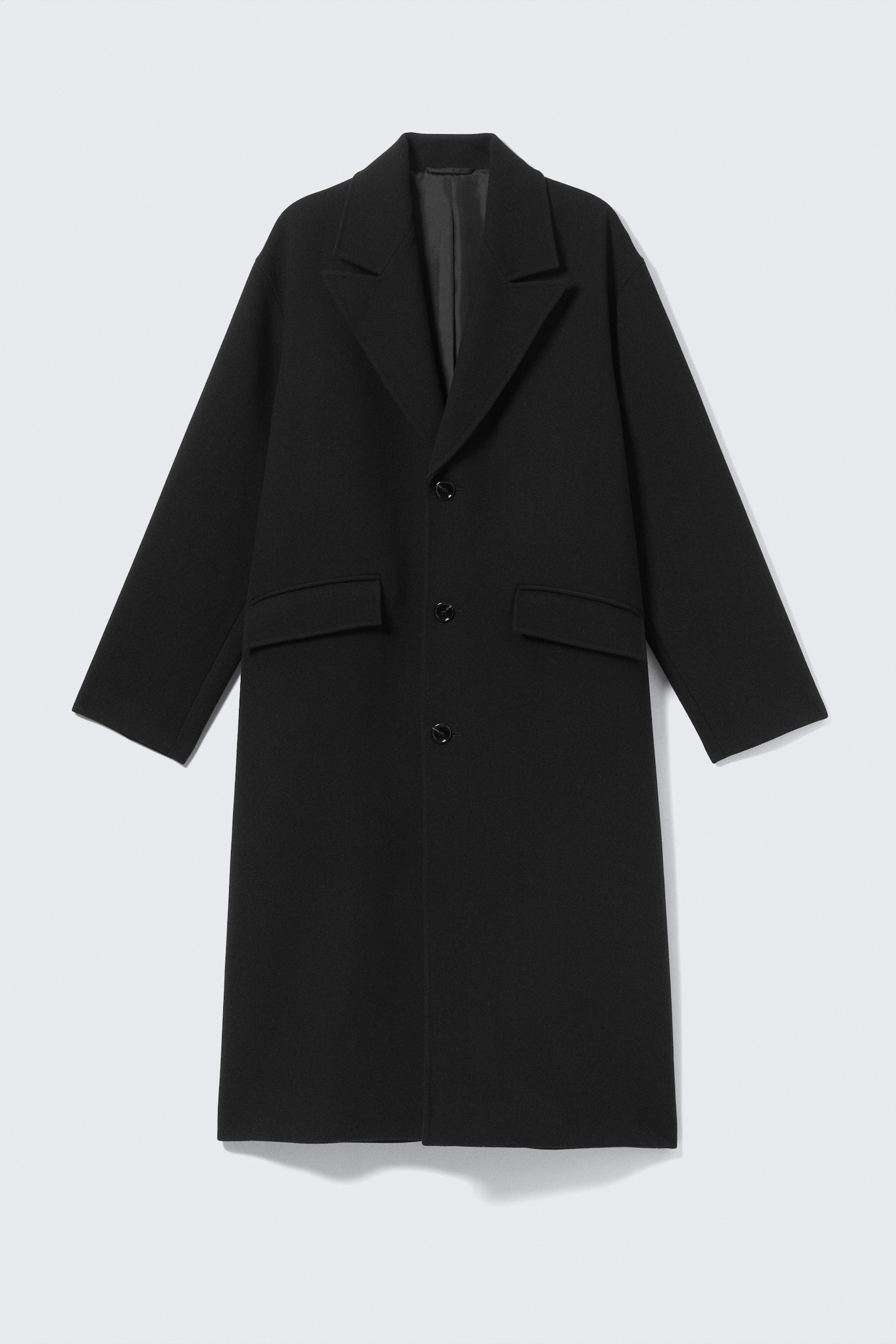 Cappotto oversize in misto lana - Nero/Beige a scacchi