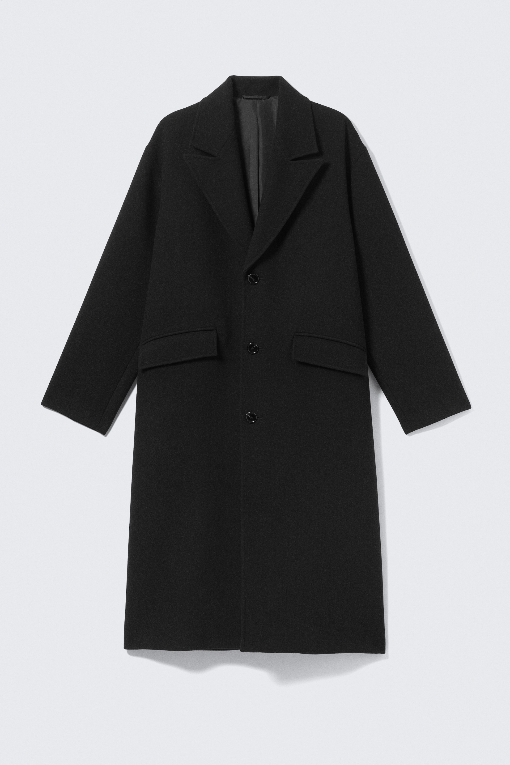 View larger image: Oversized Single-Breasted Wool Blend Coat - Black - Men | H&M GB 5