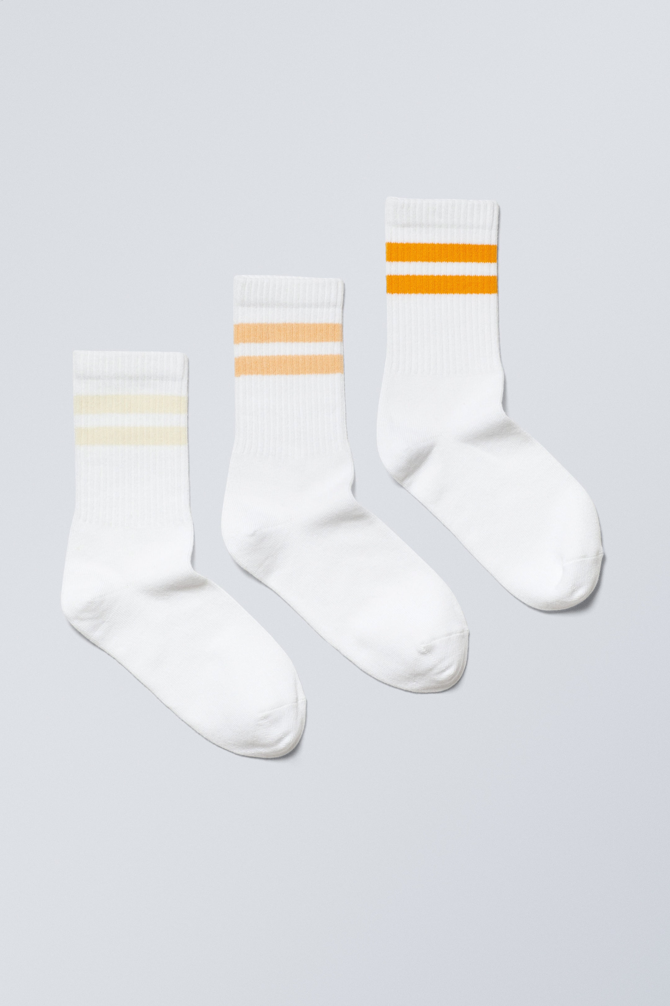 Gelb gestreift - 3er-Pack Sportsocken mit Streifen - 0
