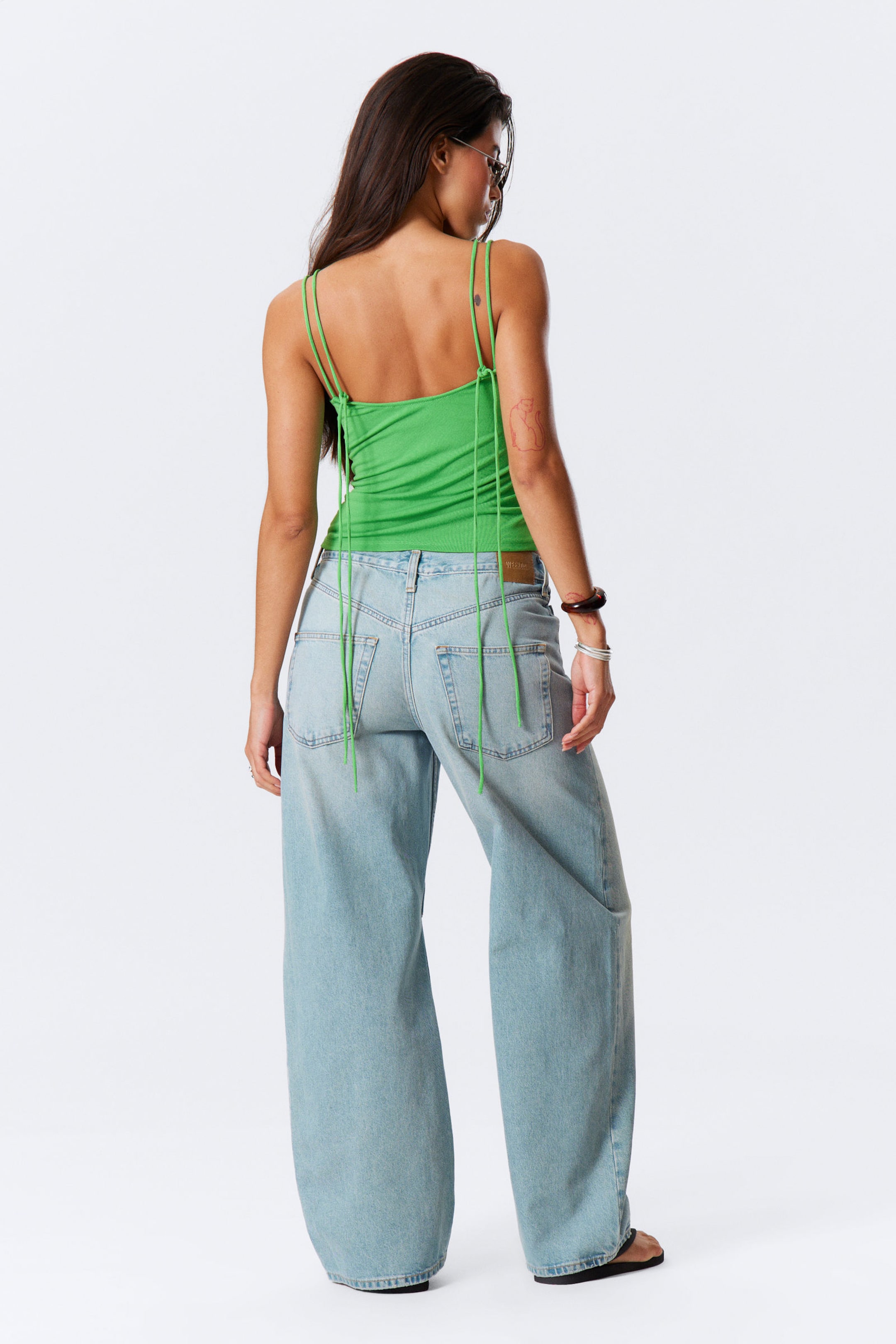 #75A95F - Strappy Boat-Neck Jersey Tank Top - 2