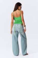 Bright Green - Strappy Boat-Neck Jersey Tank Top - 1