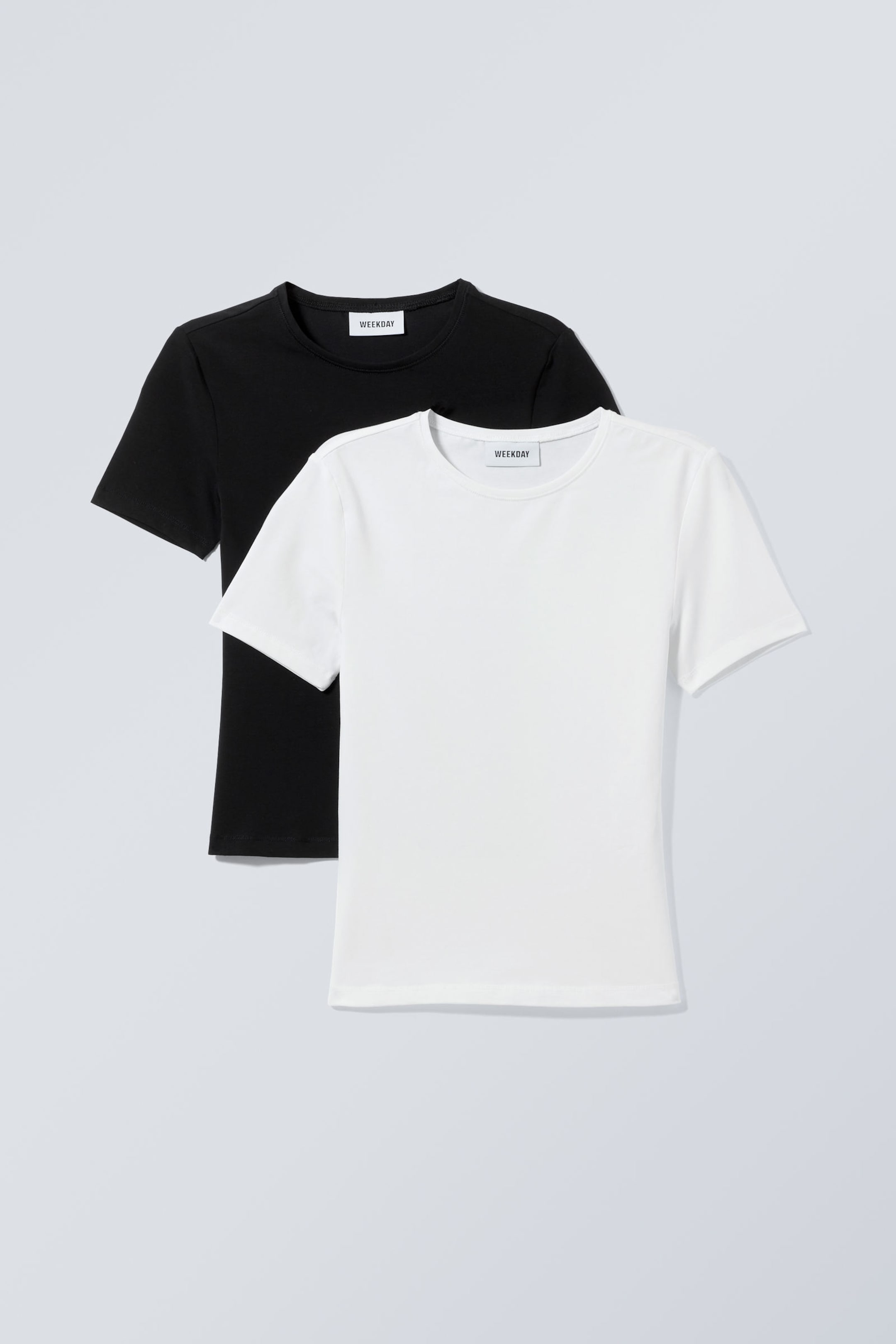 Zwart wit - Set van 2 nauwsluitende T-shirts - 0