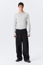 Black - Baggy Ripstop Cargo Trousers - 0