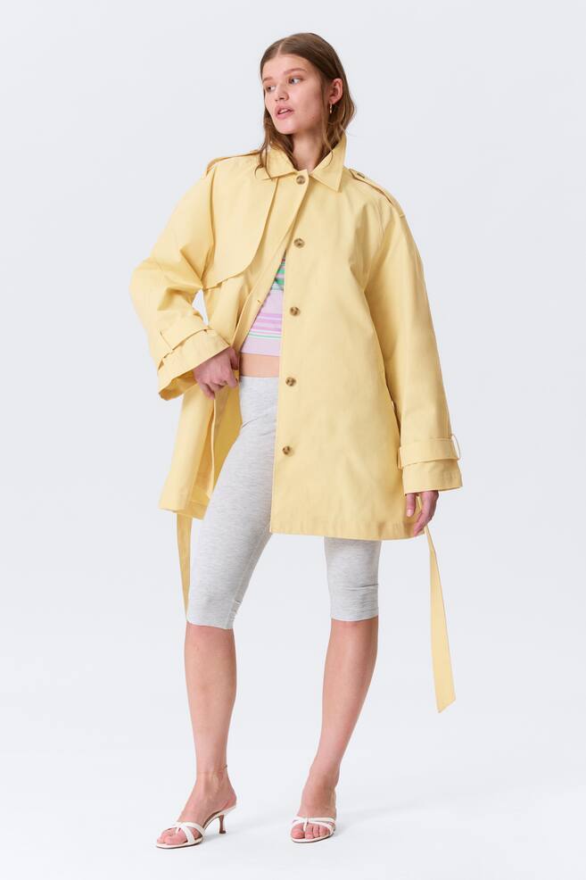 ROSABEL LOOSE SINGLE-BREASTED TRENCH COAT - Light Yellow - 4