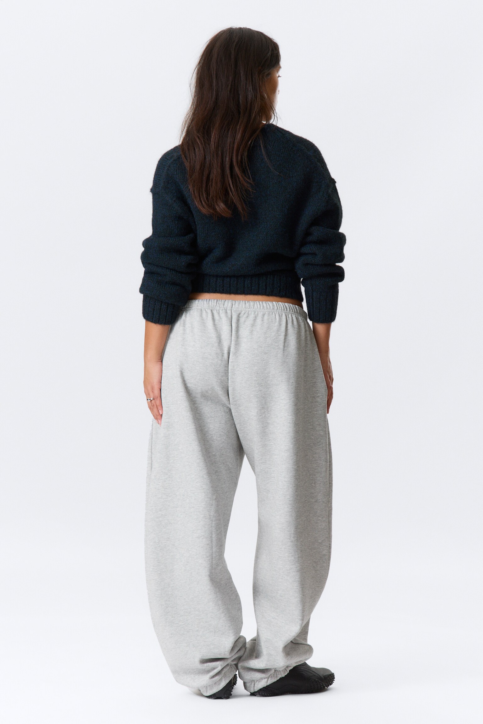 Pantalon de survêtement ample et épais - Gris chiné/Noir délavé - 4
