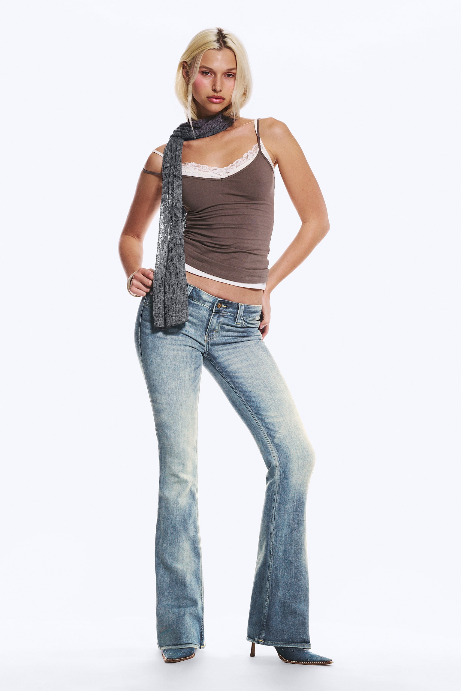 Booty Bei lavtaljede bootcut-jeans i skinny fit - Cloudy Blue - Mellemblå/Lyseblå/Blå Spray - Mørkeblå/Black Moon - Grå/Blue Moon - Mellemblå/Blue Rinse – mørkeblå/Star Blue – mørkeblå/Black Spray - Sort/Black Top Rinse/Lyseblå - 1