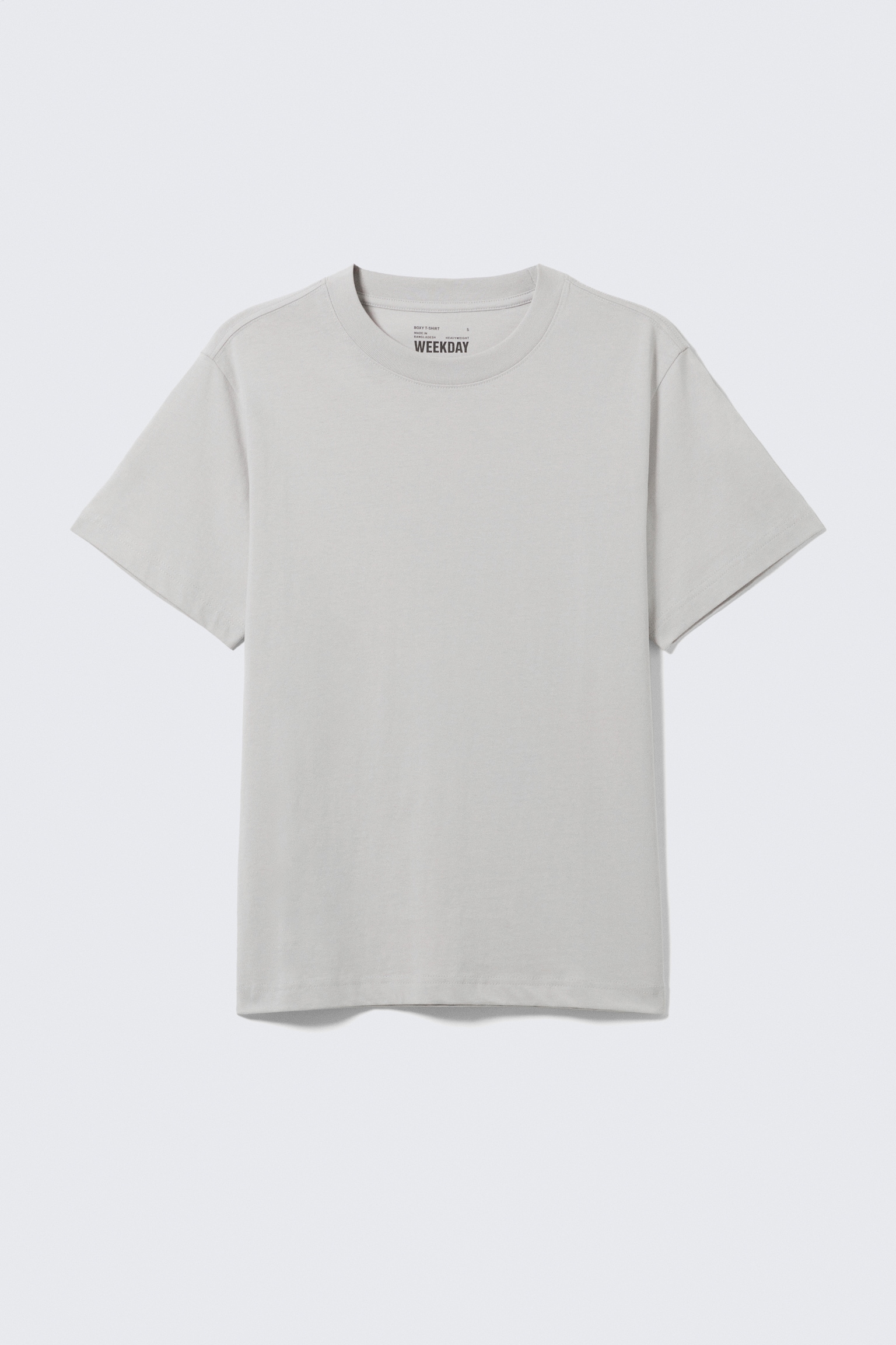 Kurzes, schweres Boxy-T-Shirt - Hellgrau/Dunkelbraun/Schwarz/Weiß/Helles Taubenblau/Dunkles Marineblau - 2