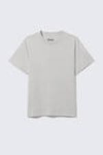 Ljusgrå - Kraftig Kort Boxig T-shirt - 3
