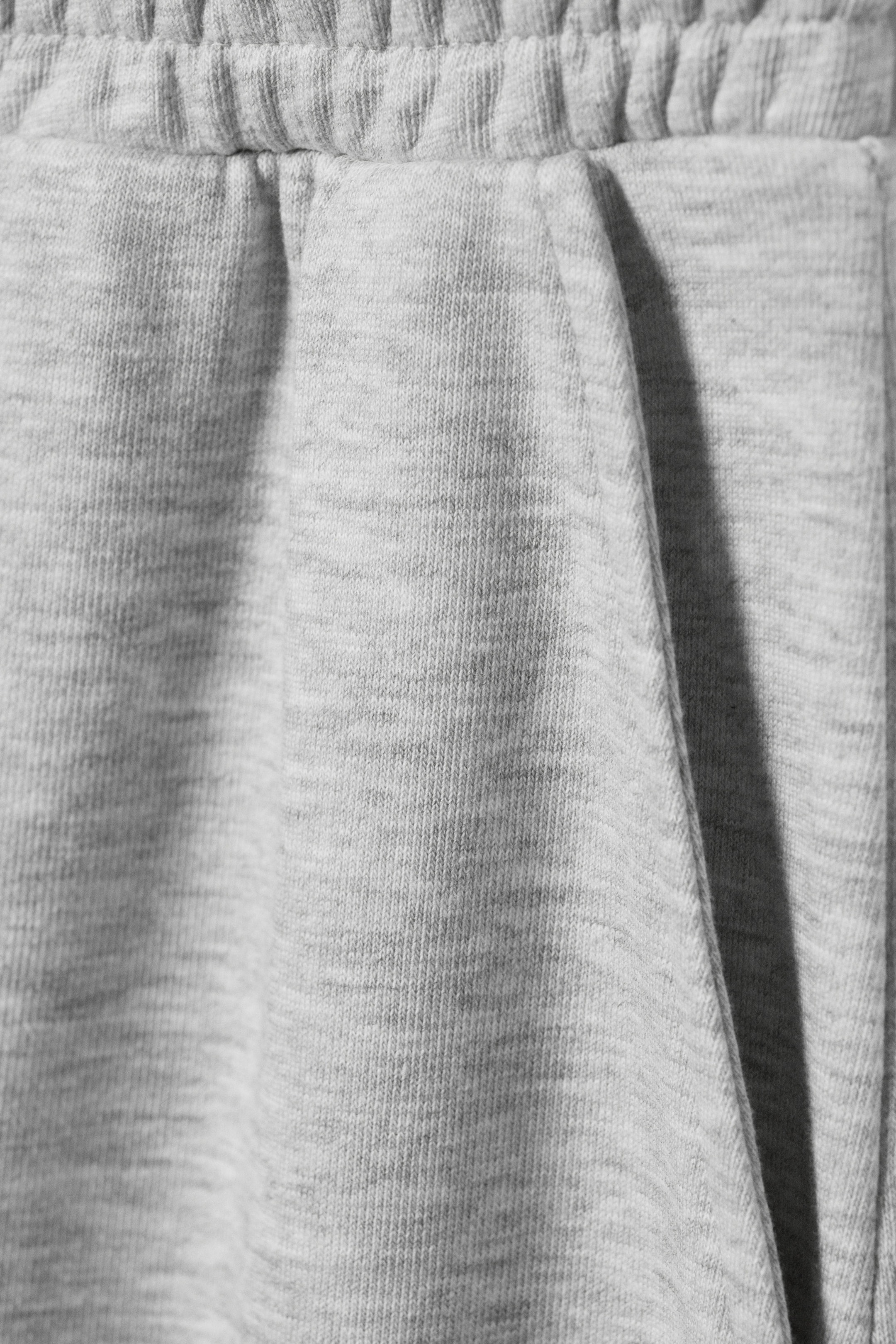 Grey Melange - Oversized Wide Leg Terry Sweatpants - 2