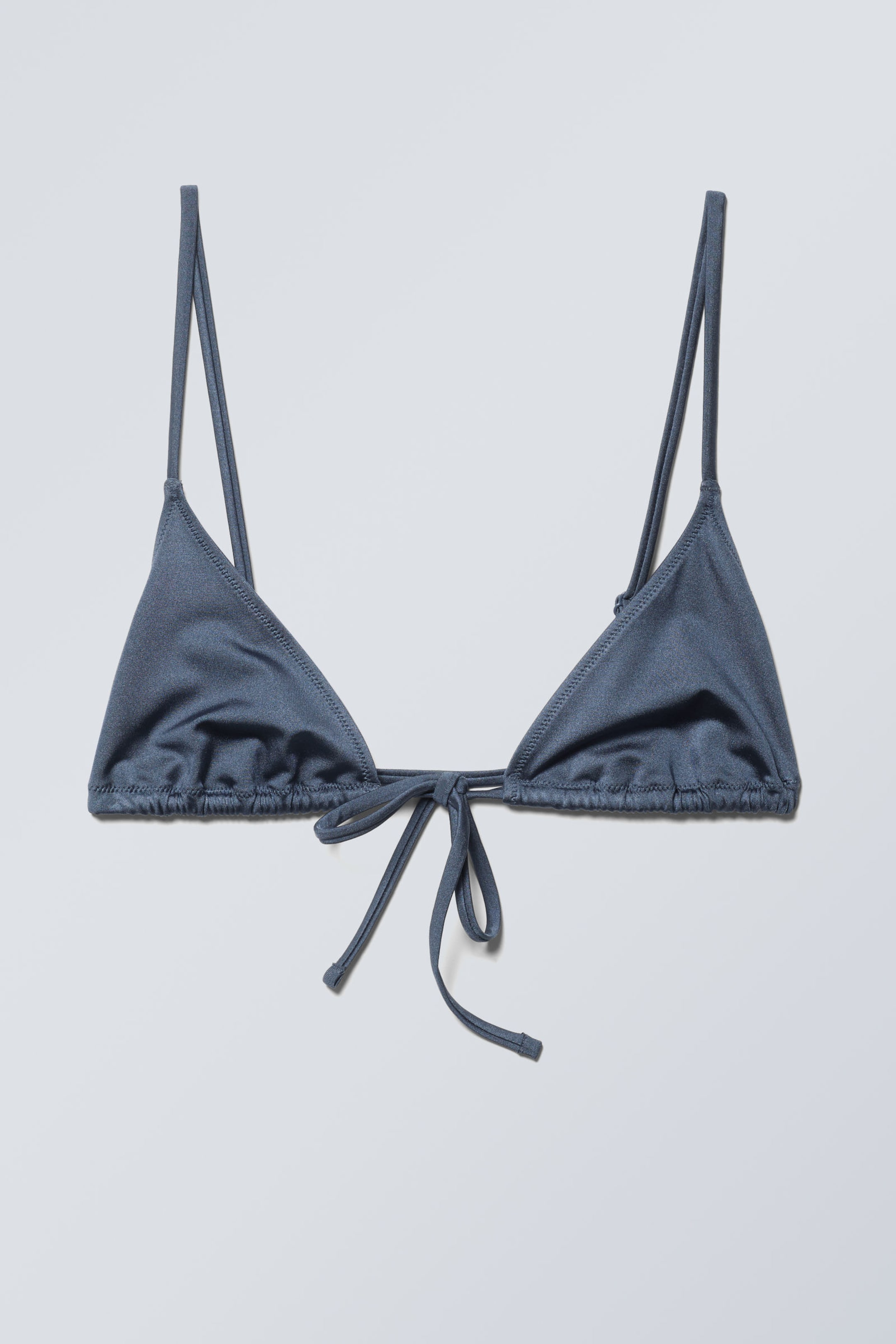 Blau schimmernd - Triangel-Bikinioberteil - 0