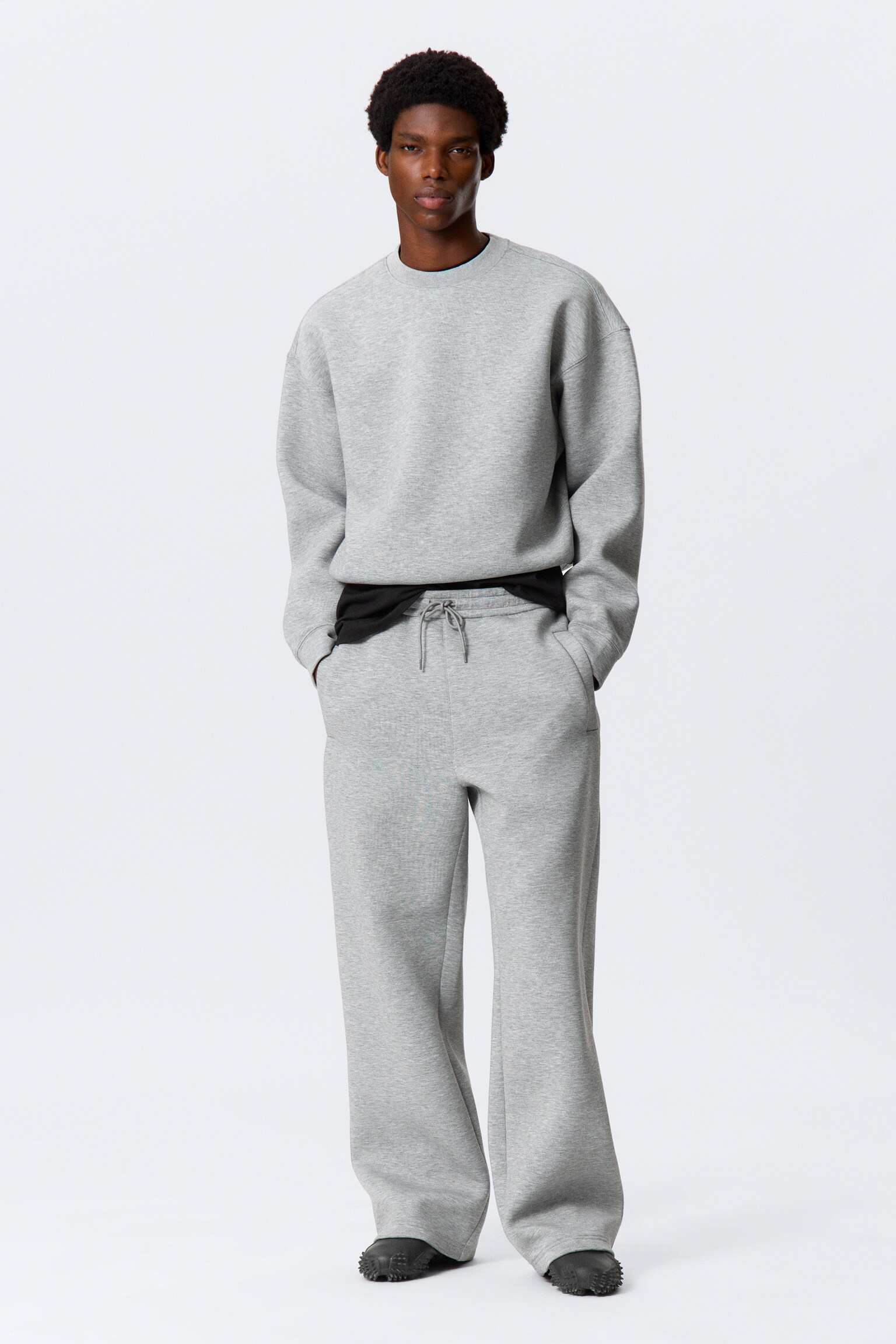 Simon Scuba Sweatshirt - Grey Melange/Black