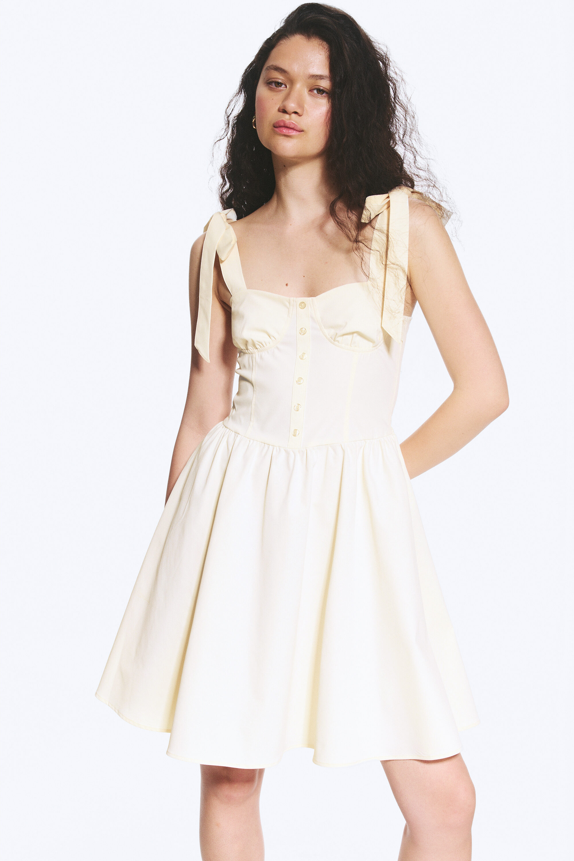 corset dress - Dusty White | Monki WW