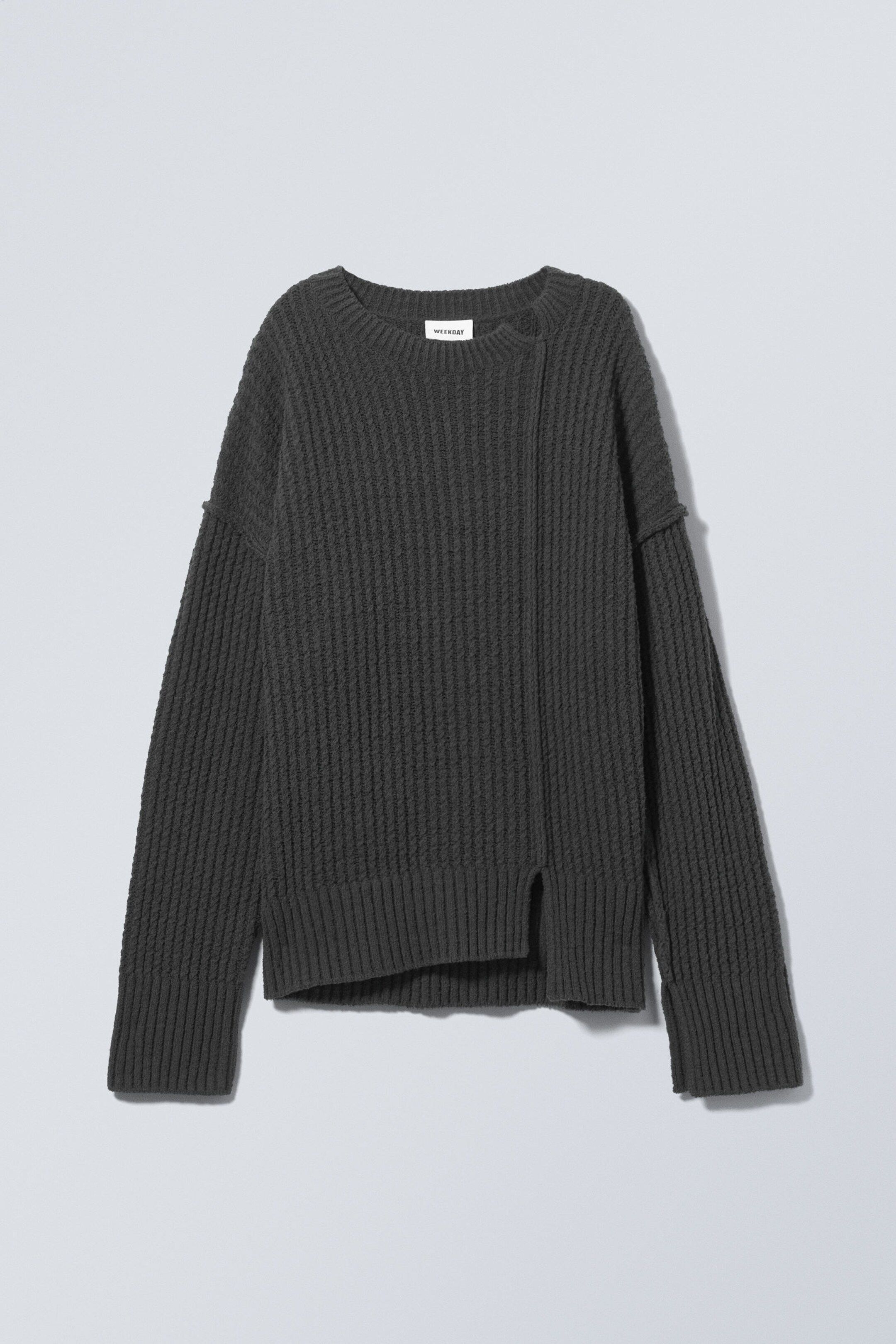 Dark Grey - Rey Oversize Asymmetric Sweater - 0