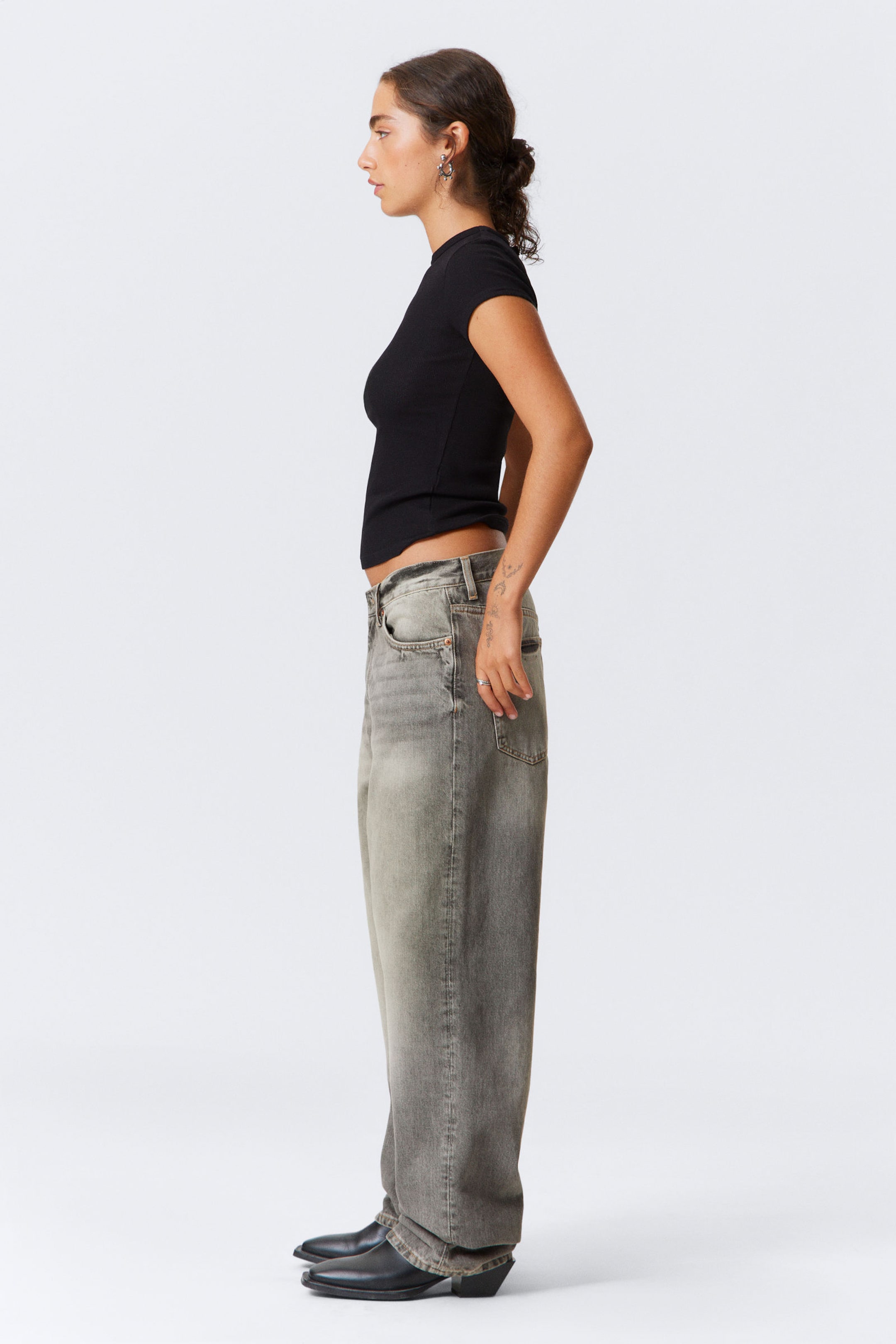 Canyon Grey - Medium Grey - Galaxy Loose Straight Leg Jeans - 11