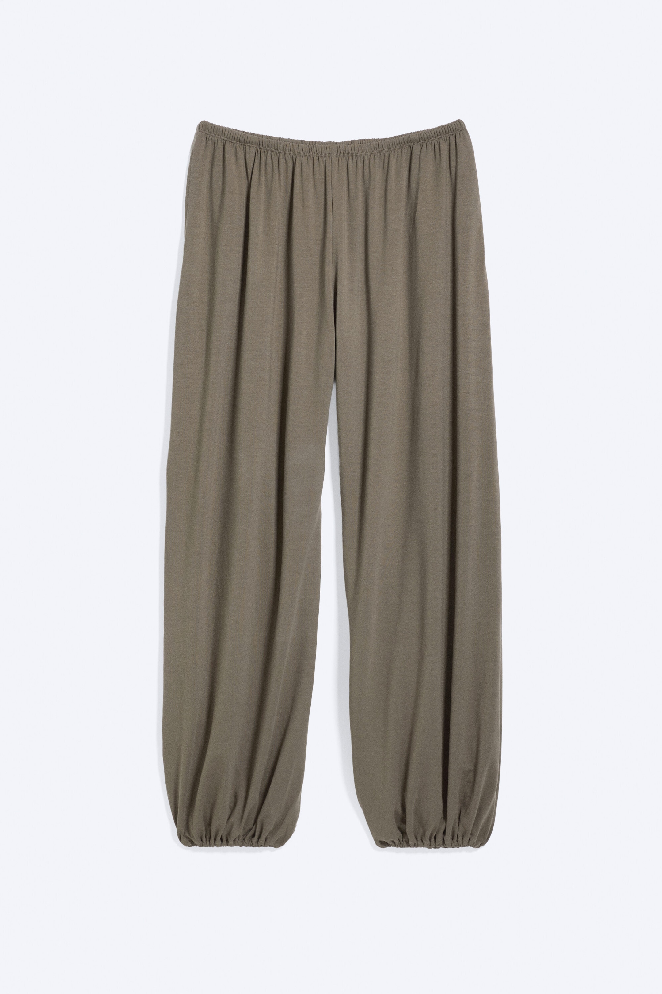Dusty Grey - Soft Mid-Rise Balloon Trousers - 0
